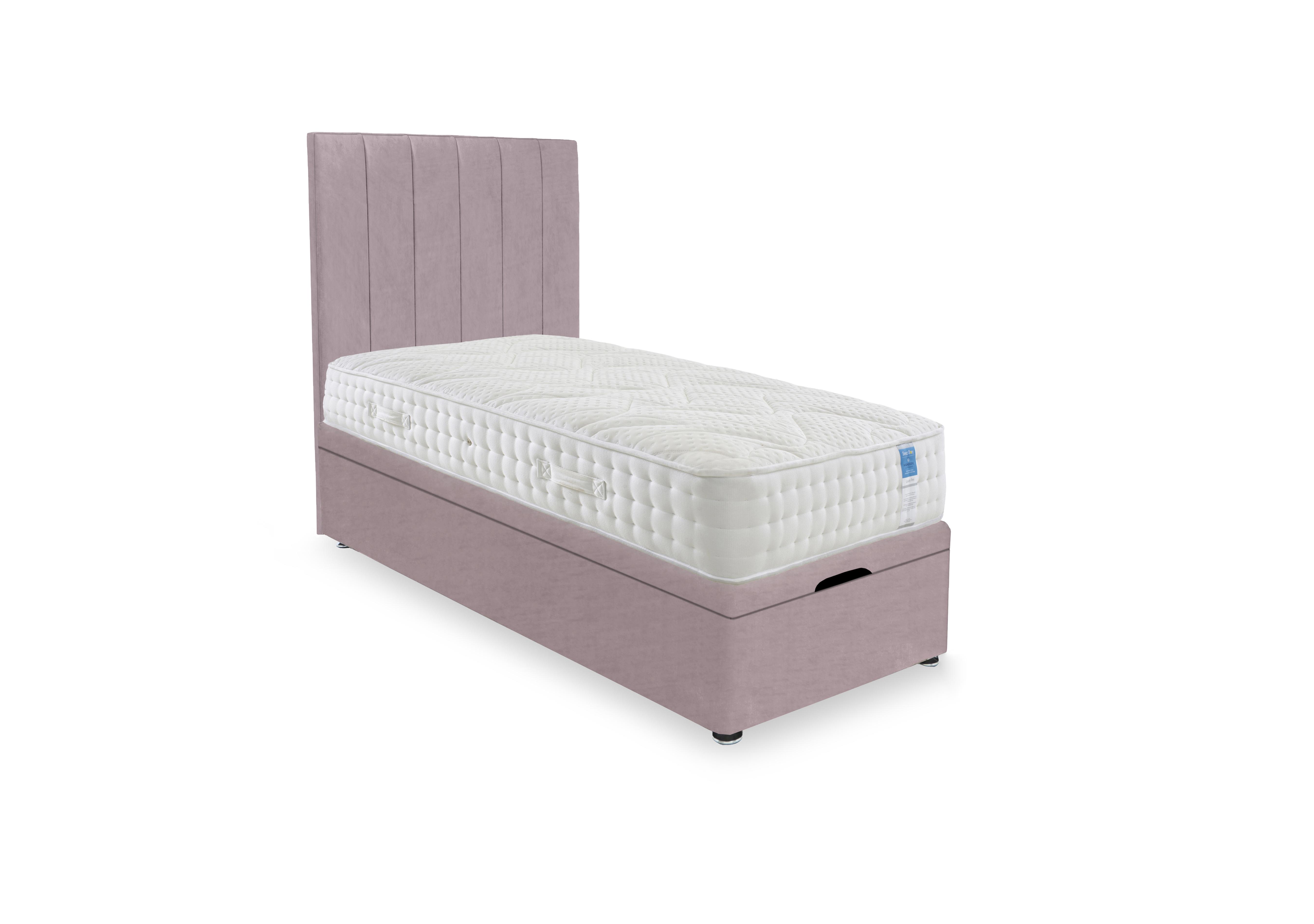 Luxury Firm End Lift Ottoman Divan Set in Plush Lilac on Furniture Village