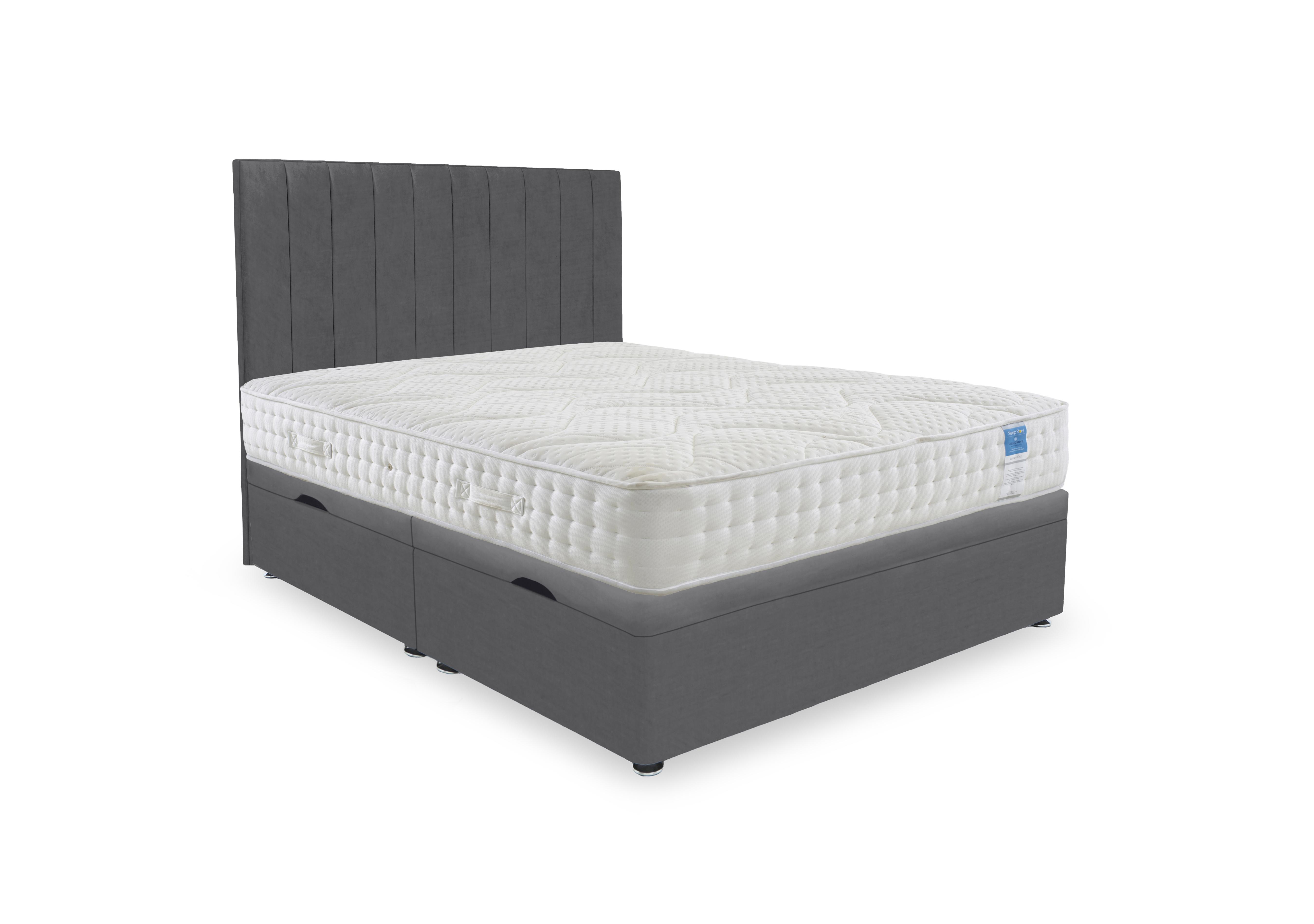 Luxury Firm Side Lift Ottoman Divan Set in Plush Dark Grey on Furniture Village
