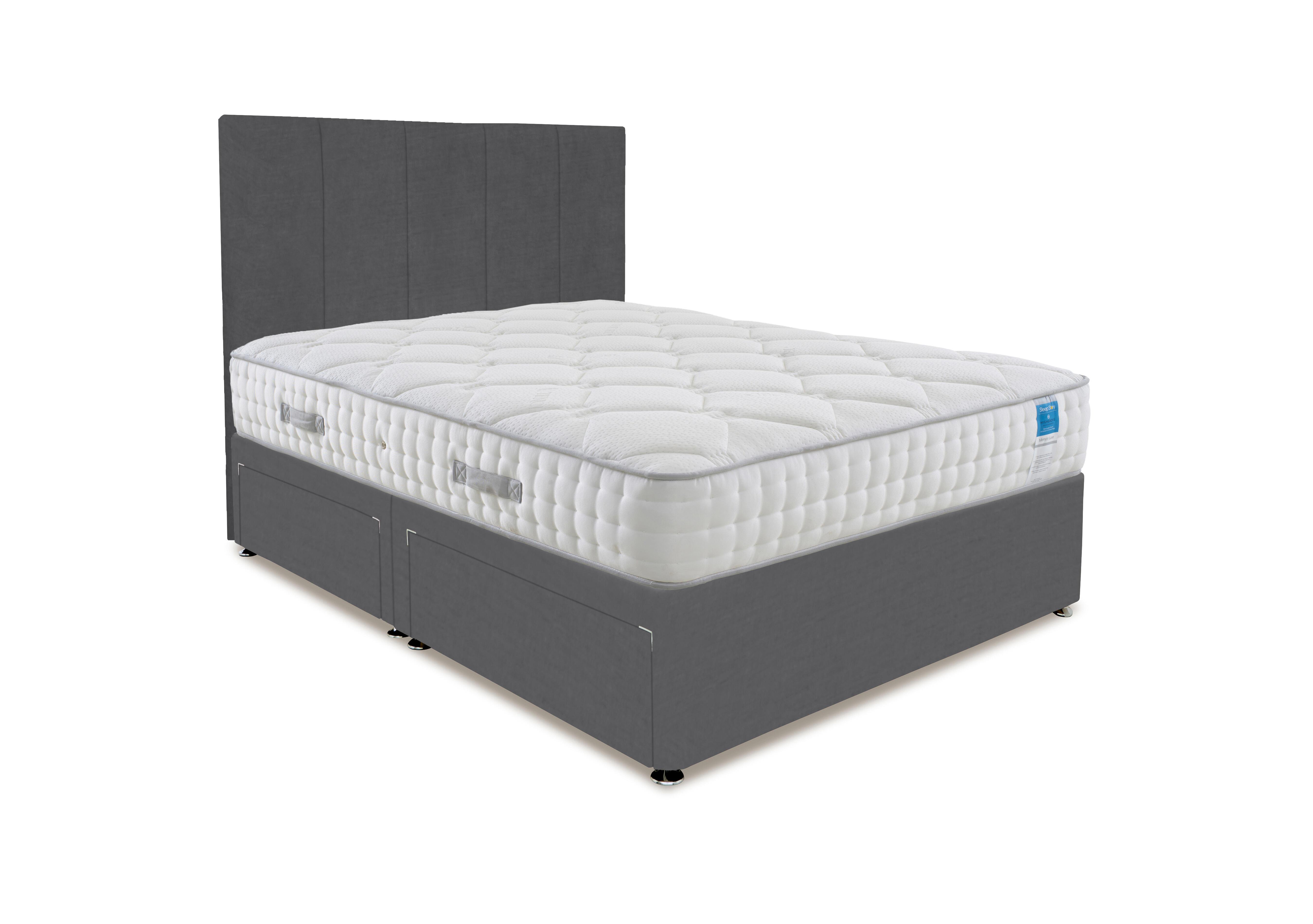 Memory Luxe Divan Set in Plush Dark Grey on Furniture Village