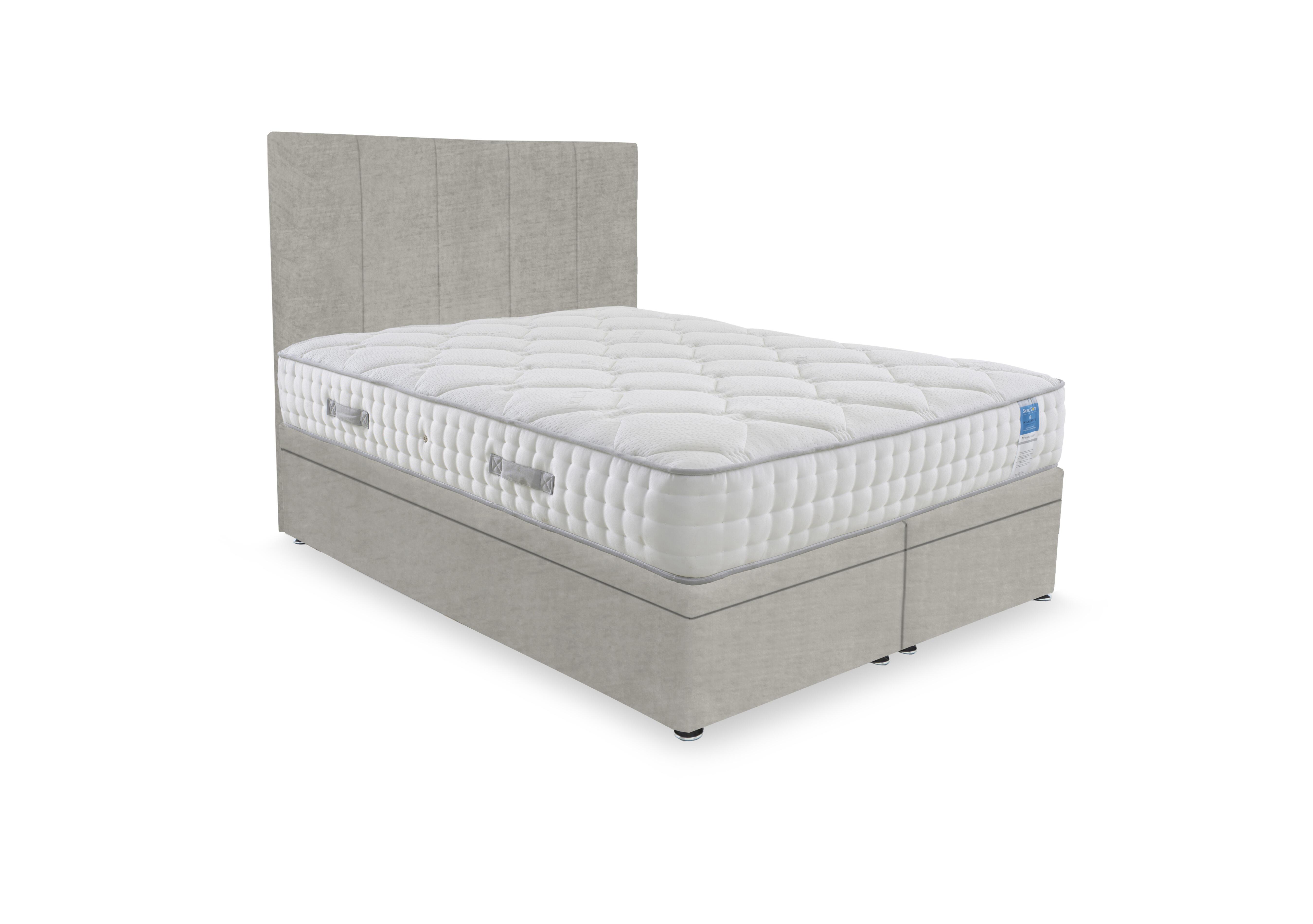 Memory Luxe Electric End Lift Ottoman Divan Set in Milan Stone on Furniture Village