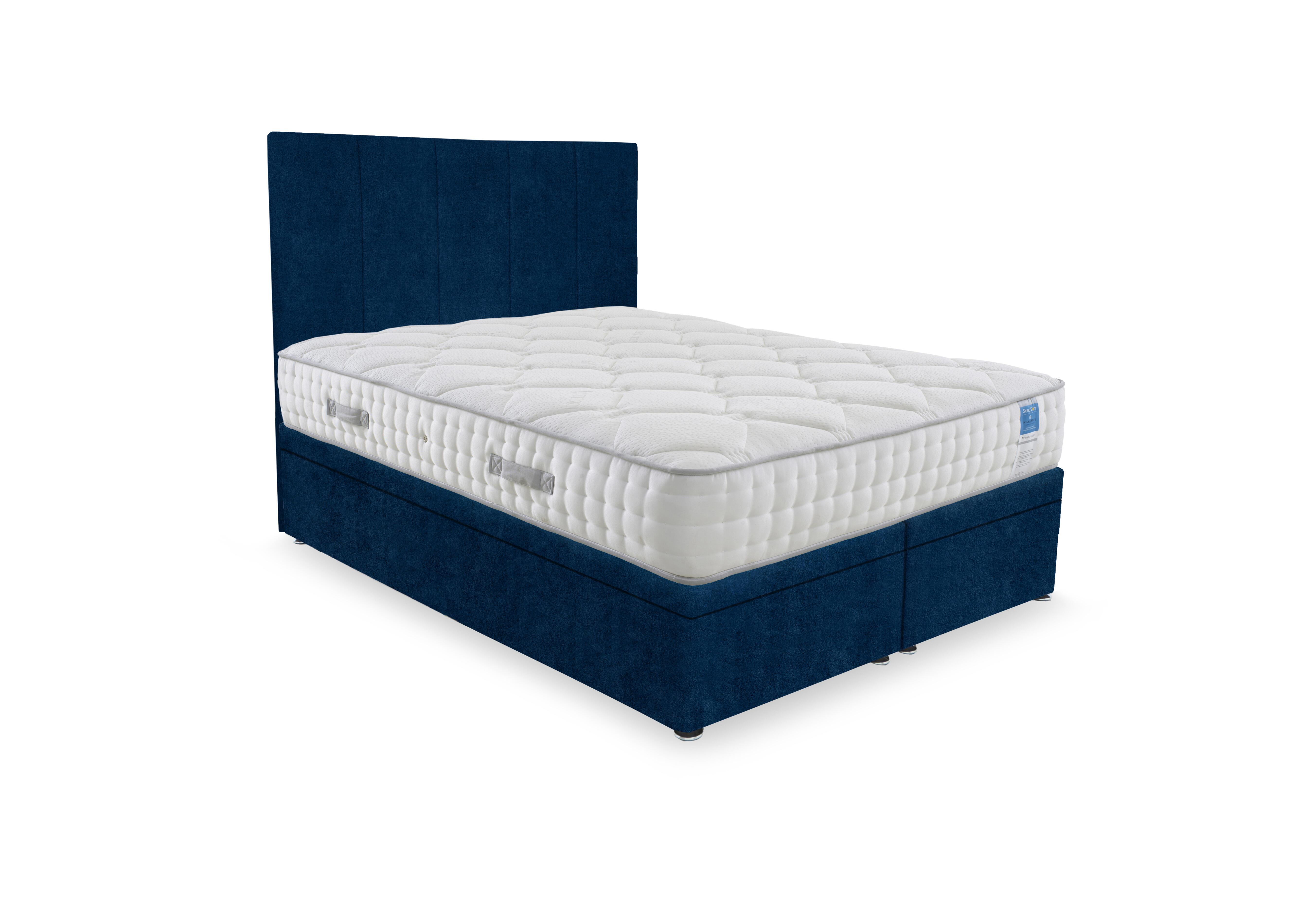 Memory Luxe Electric End Lift Ottoman Divan Set in Plain Sapphire on Furniture Village