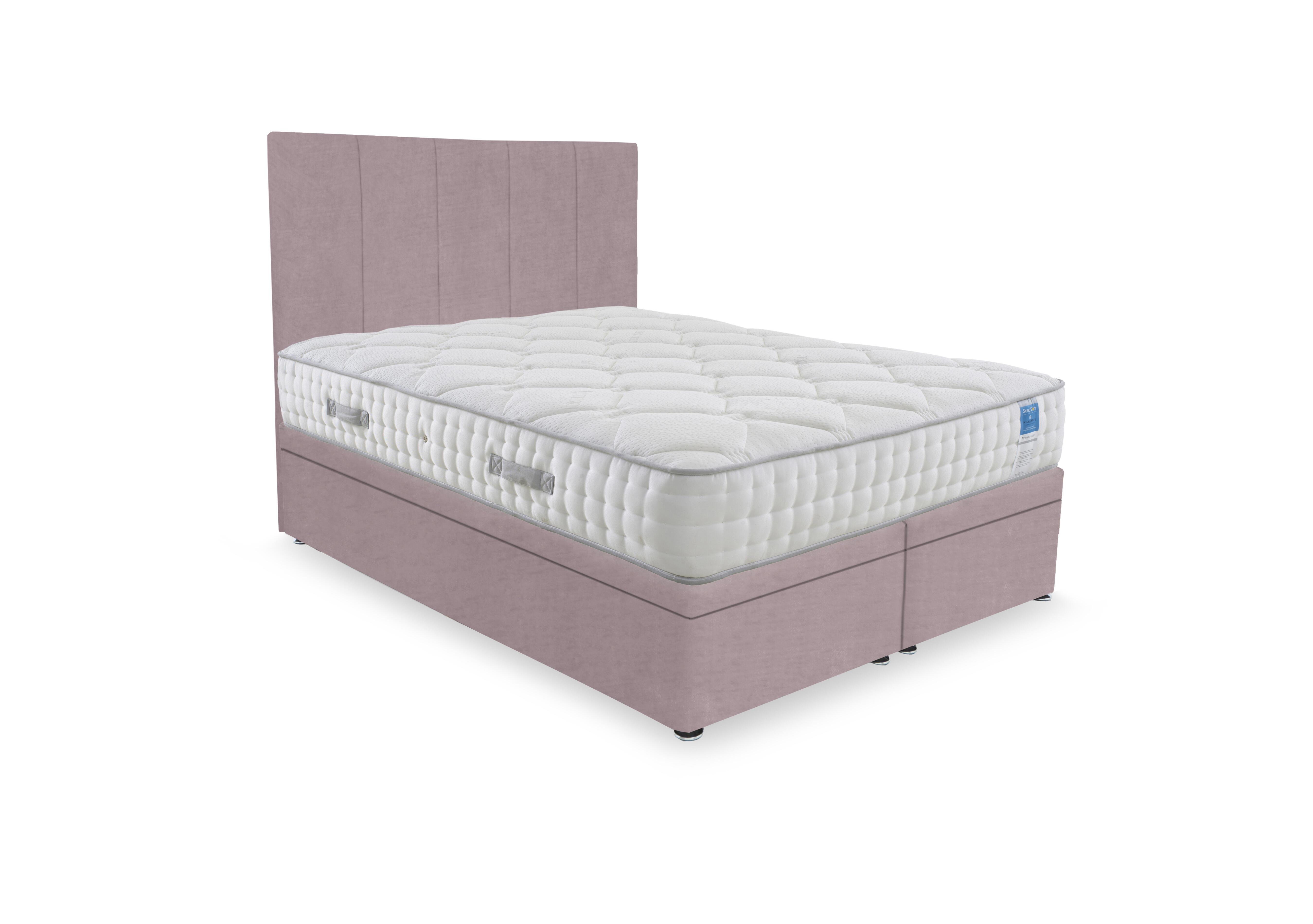 Memory Luxe Electric End Lift Ottoman Divan Set in Plush Lilac on Furniture Village