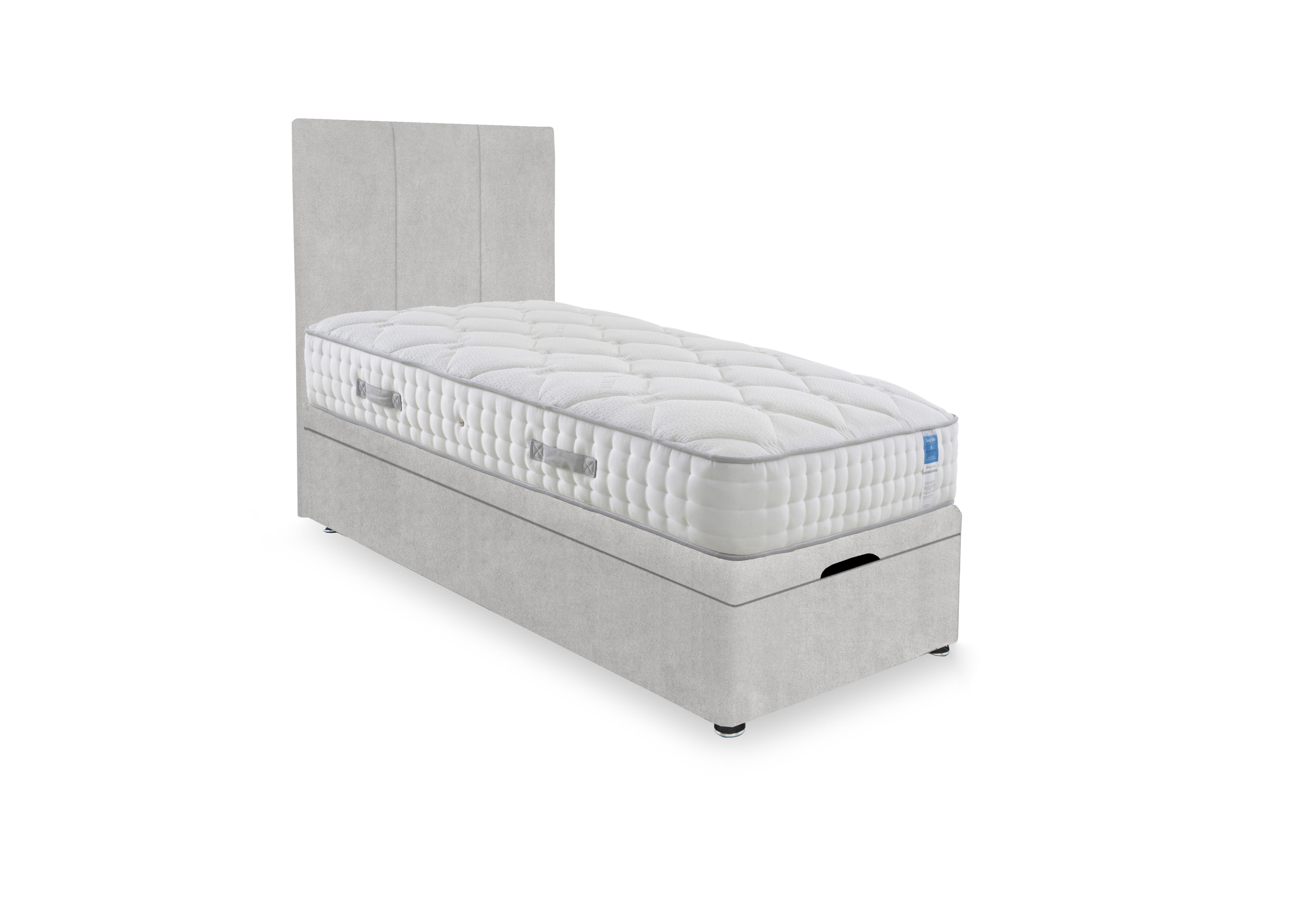 Memory Luxe End Lift Ottoman Divan Set in Plain Opal on Furniture Village