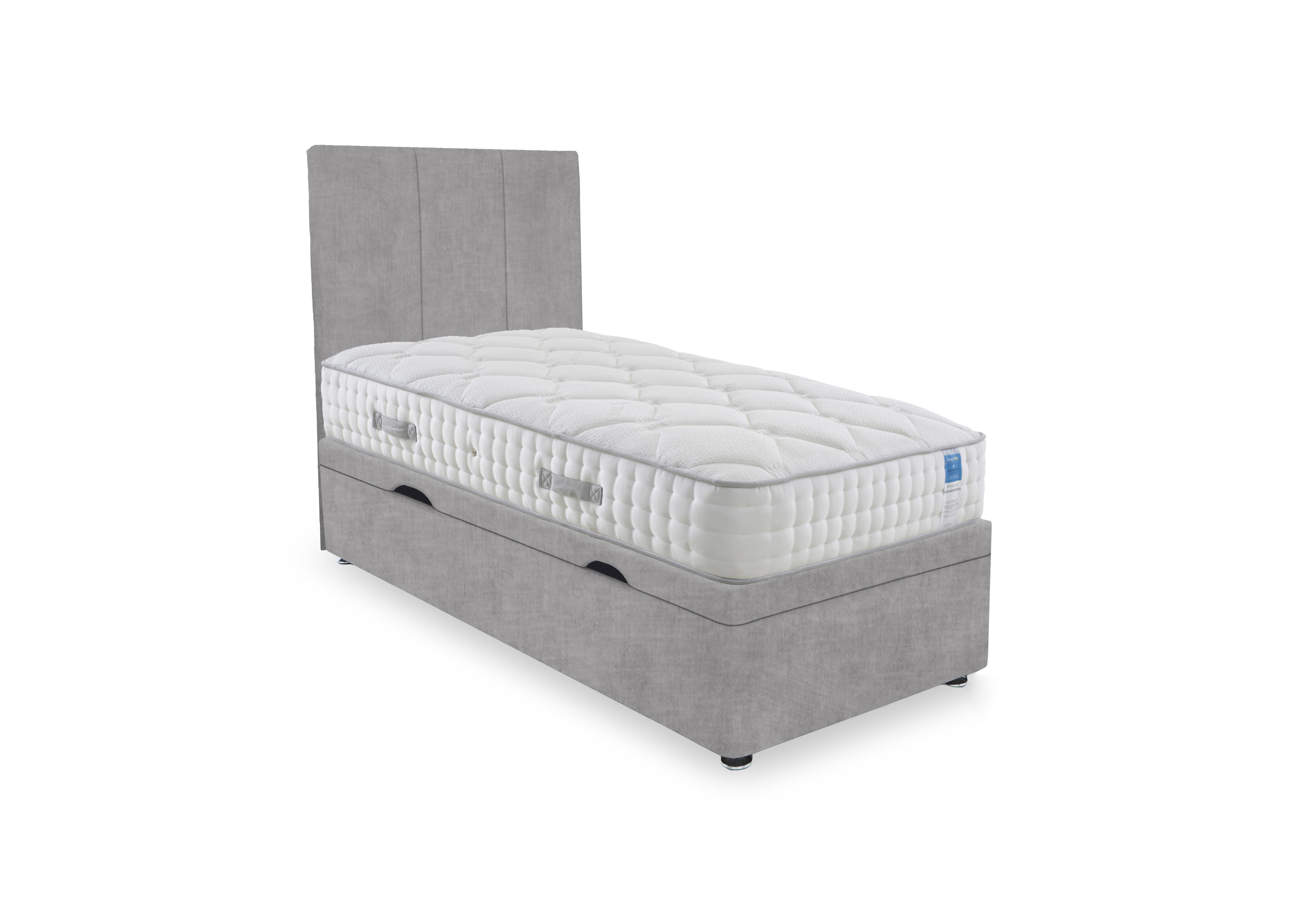 Memory Luxe Side Lift Ottoman Divan Set in Lace Dolphin on Furniture Village
