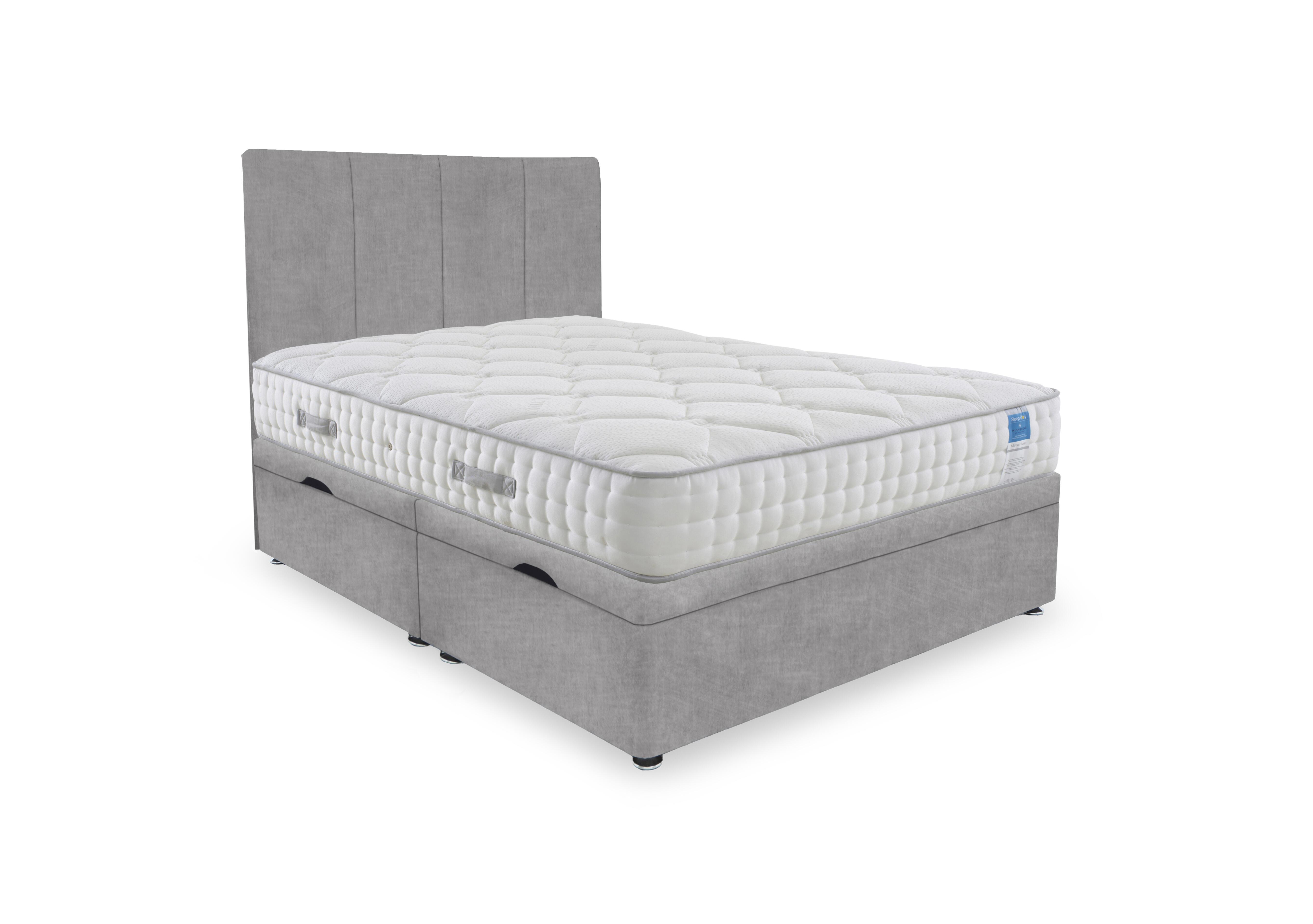 Memory Luxe Side Lift Ottoman Divan Set in Lace Dolphin on Furniture Village