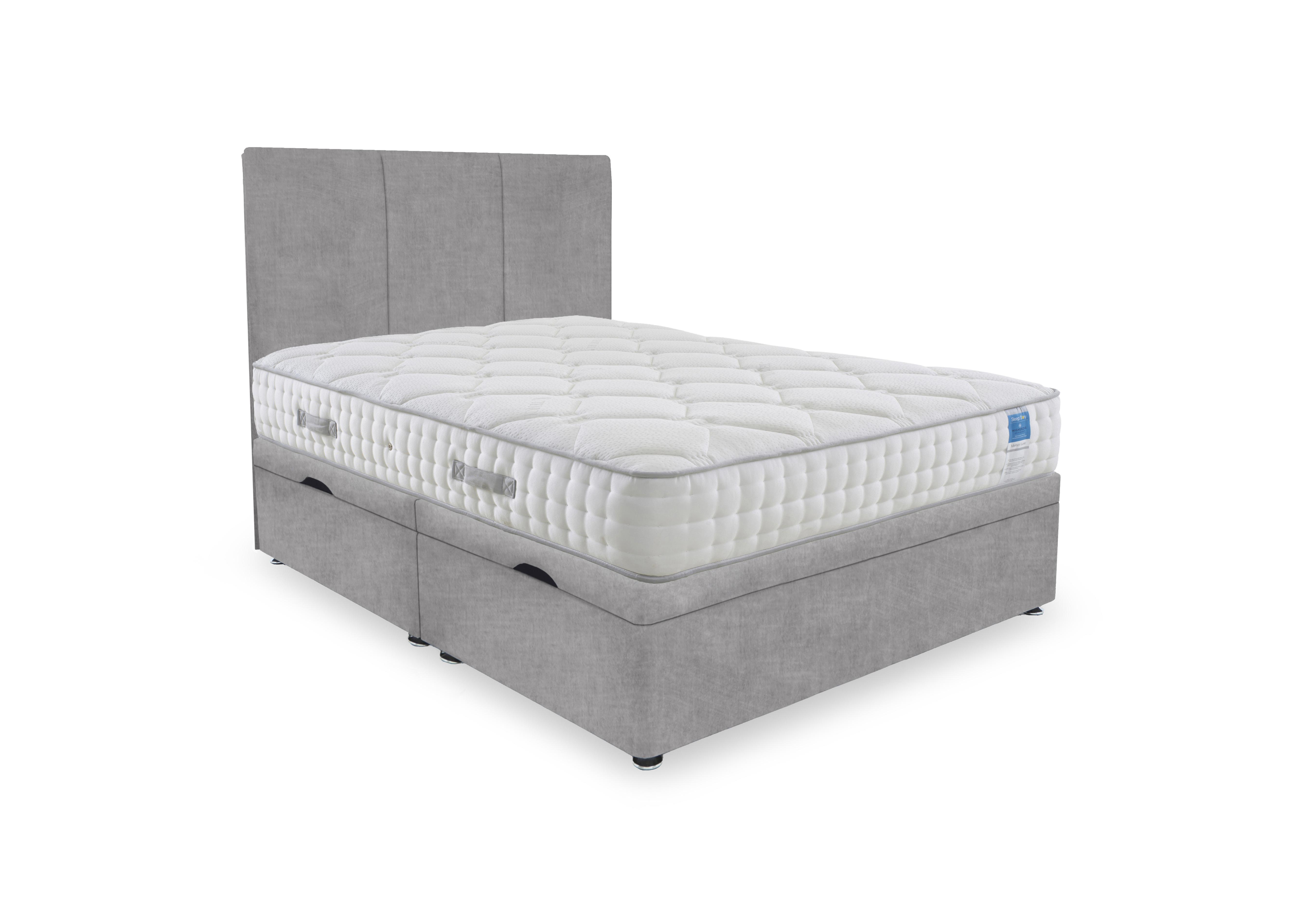 Memory Luxe Side Lift Ottoman Divan Set in Lace Dolphin on Furniture Village
