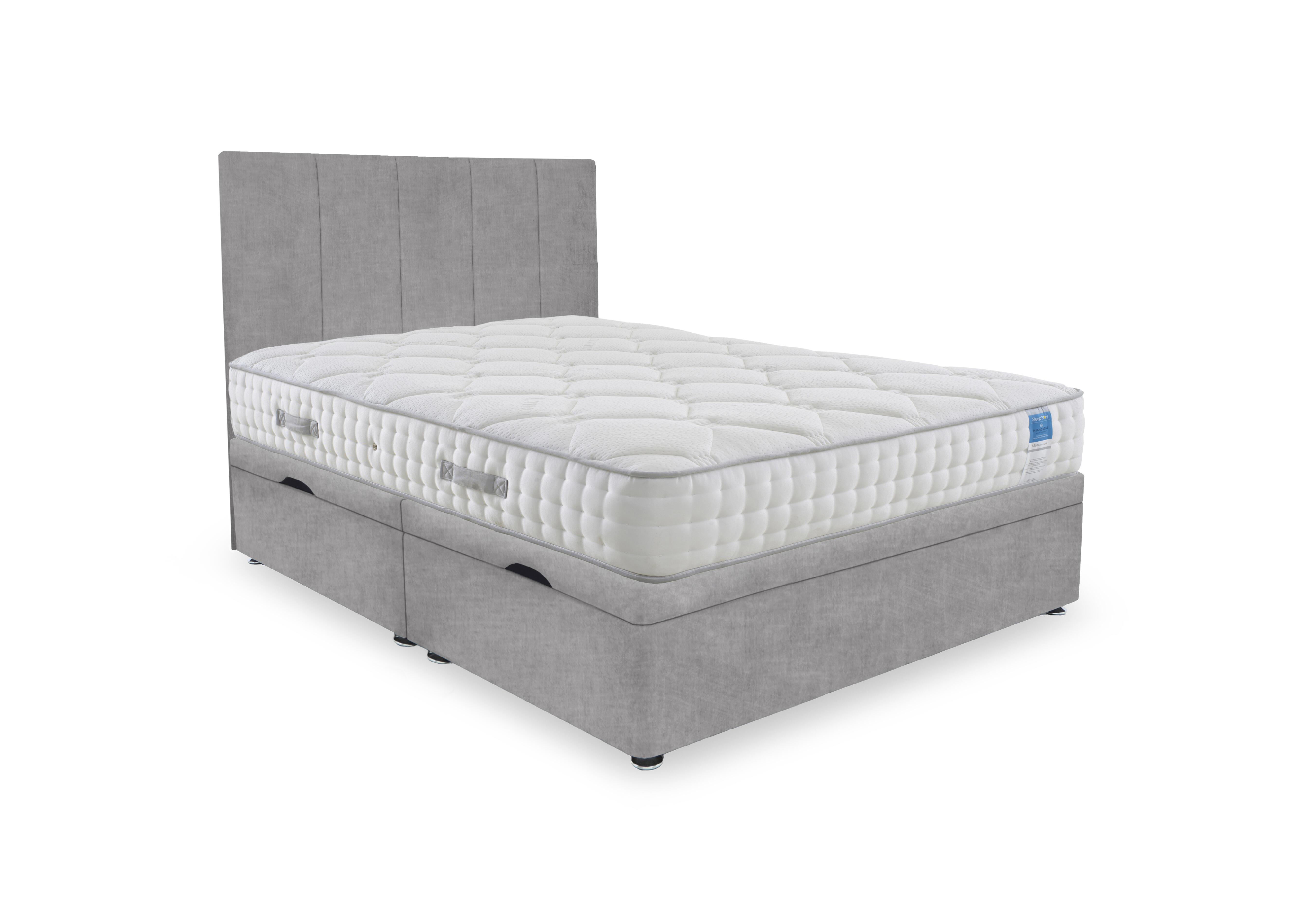 Memory Luxe Side Lift Ottoman Divan Set in Lace Dolphin on Furniture Village