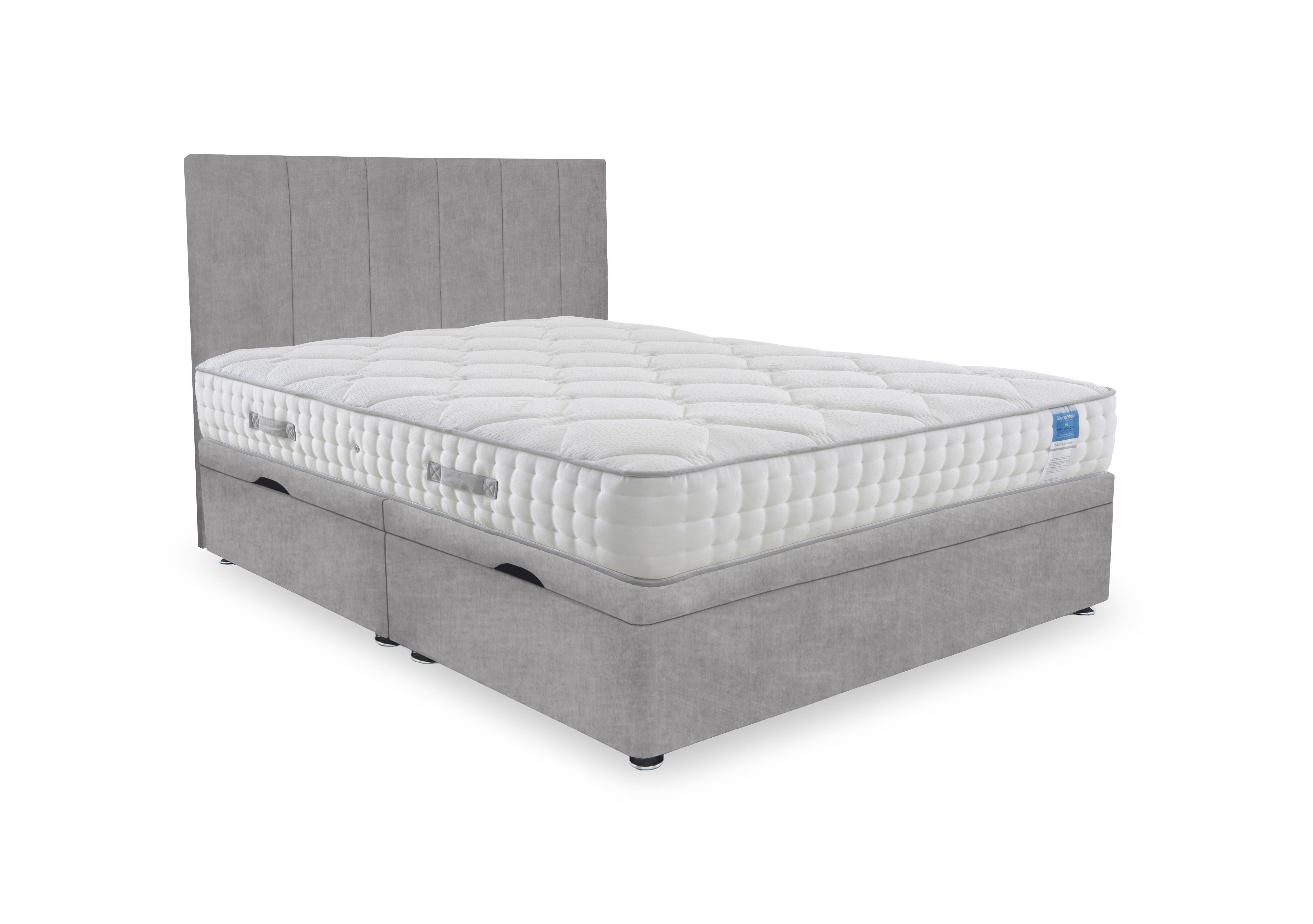 Memory Luxe Side Lift Ottoman Divan Set in Lace Dolphin on Furniture Village