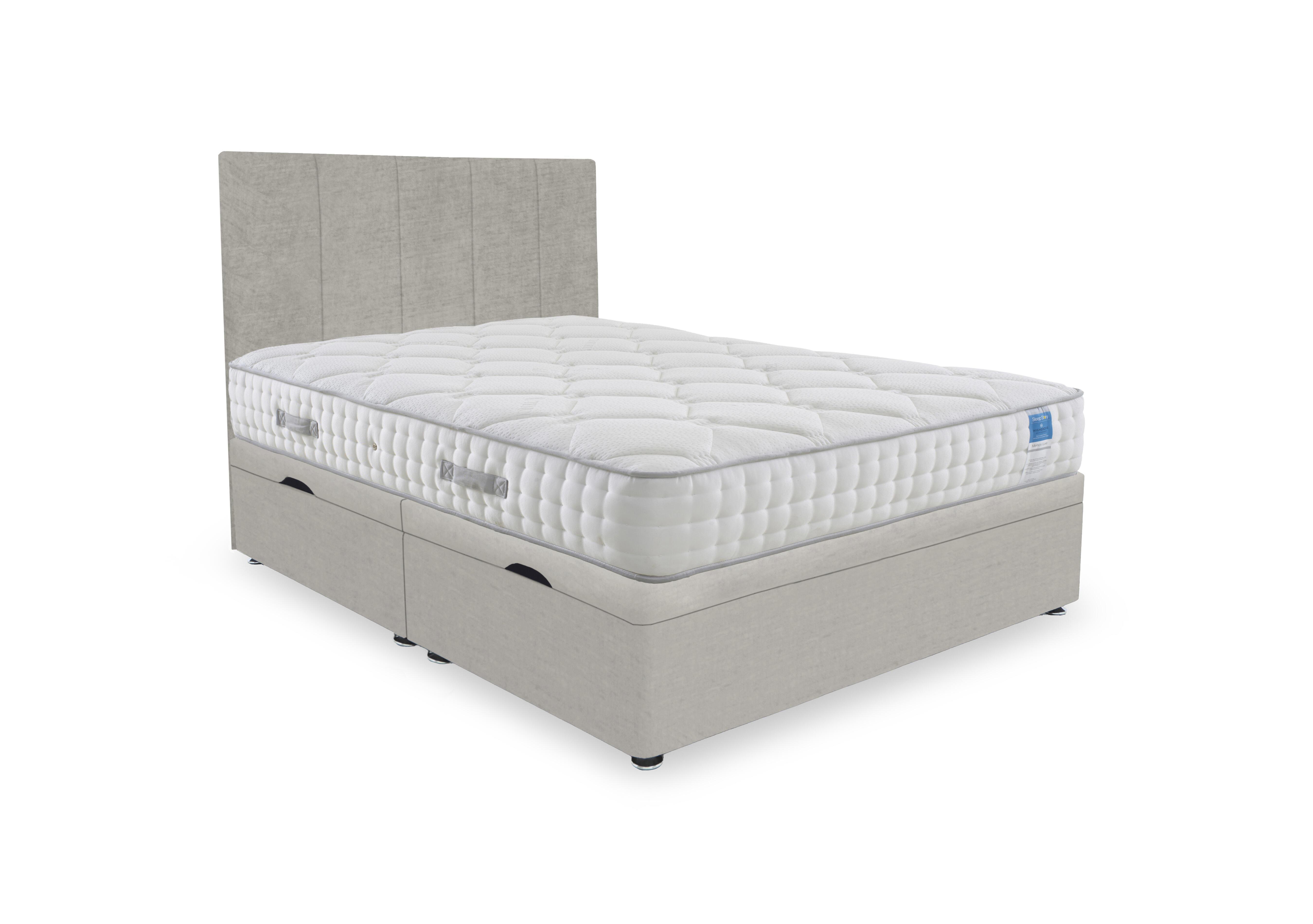 Memory Luxe Side Lift Ottoman Divan Set in Milan Stone on Furniture Village