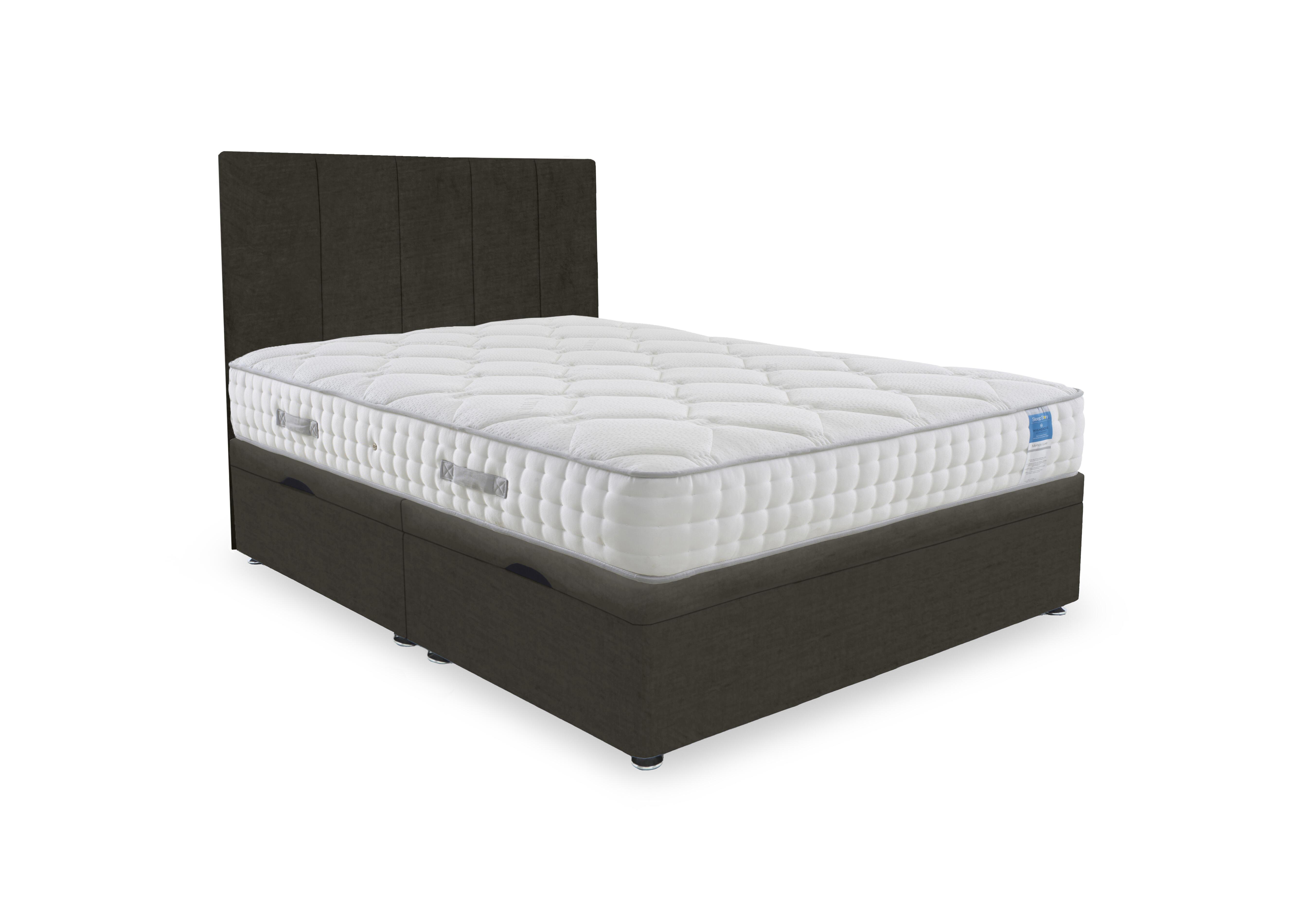 Memory Luxe Side Lift Ottoman Divan Set in Milan Thunder on Furniture Village