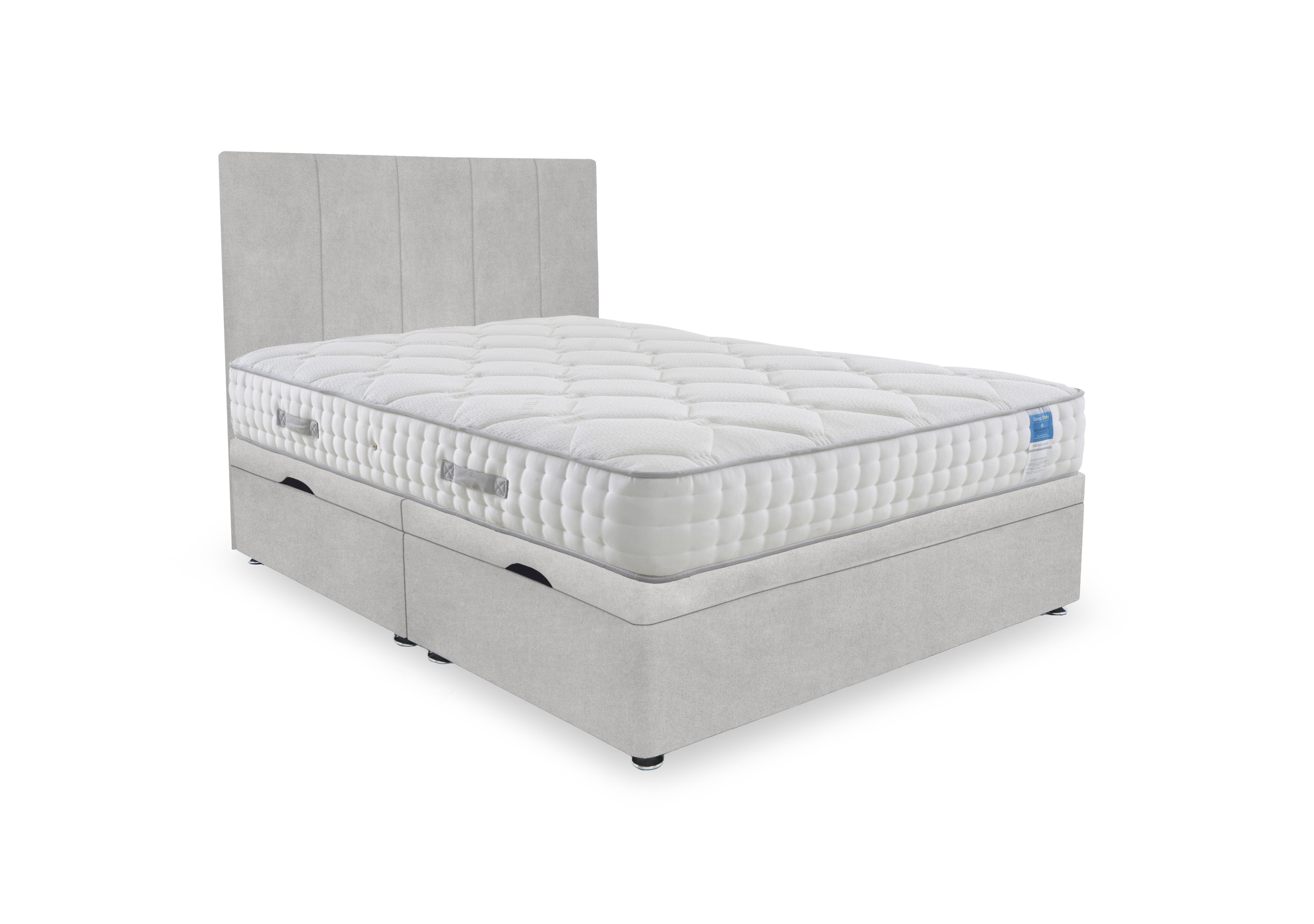 Memory Luxe Side Lift Ottoman Divan Set in Plain Opal on Furniture Village