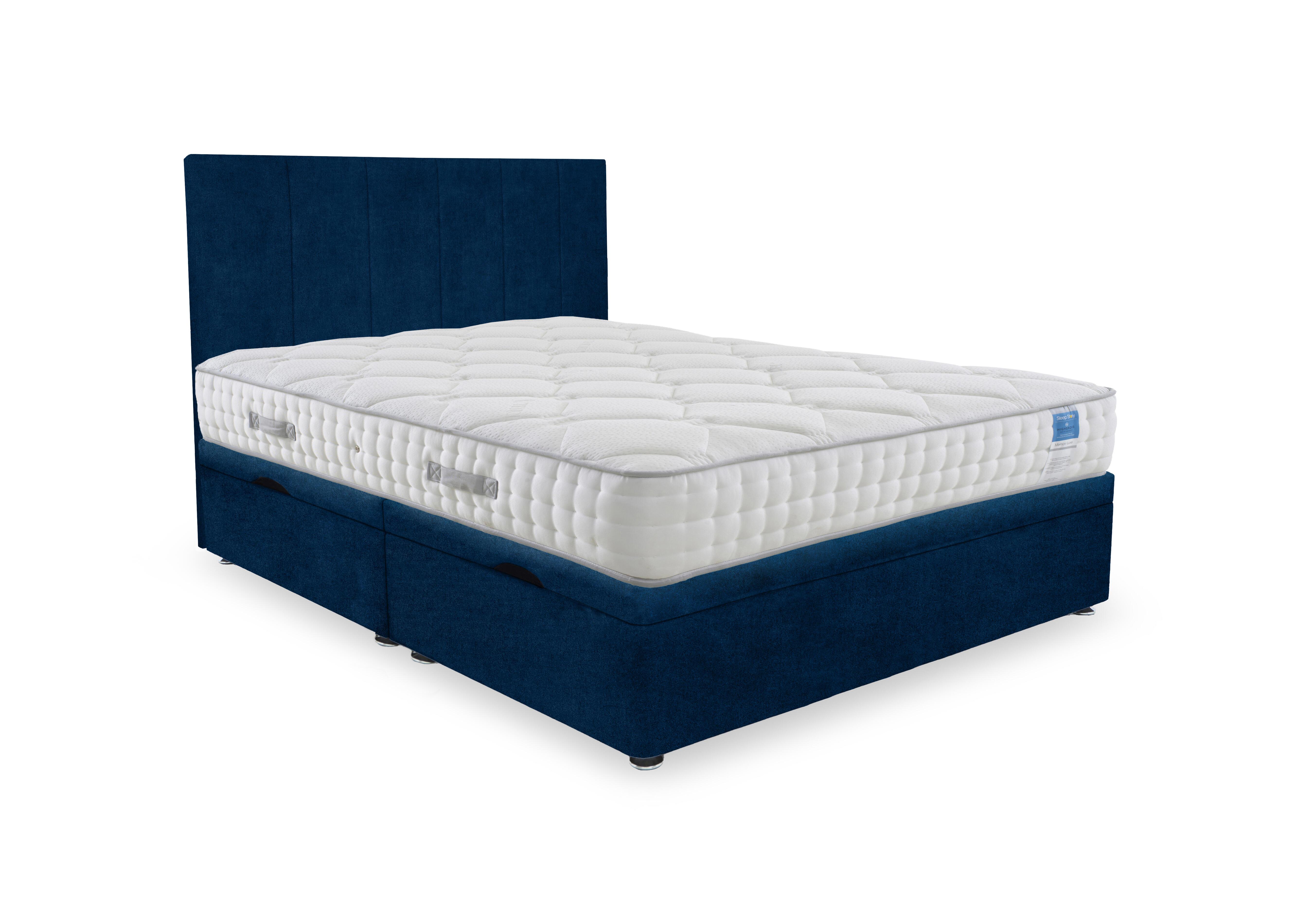 Memory Luxe Side Lift Ottoman Divan Set in Plain Sapphire on Furniture Village
