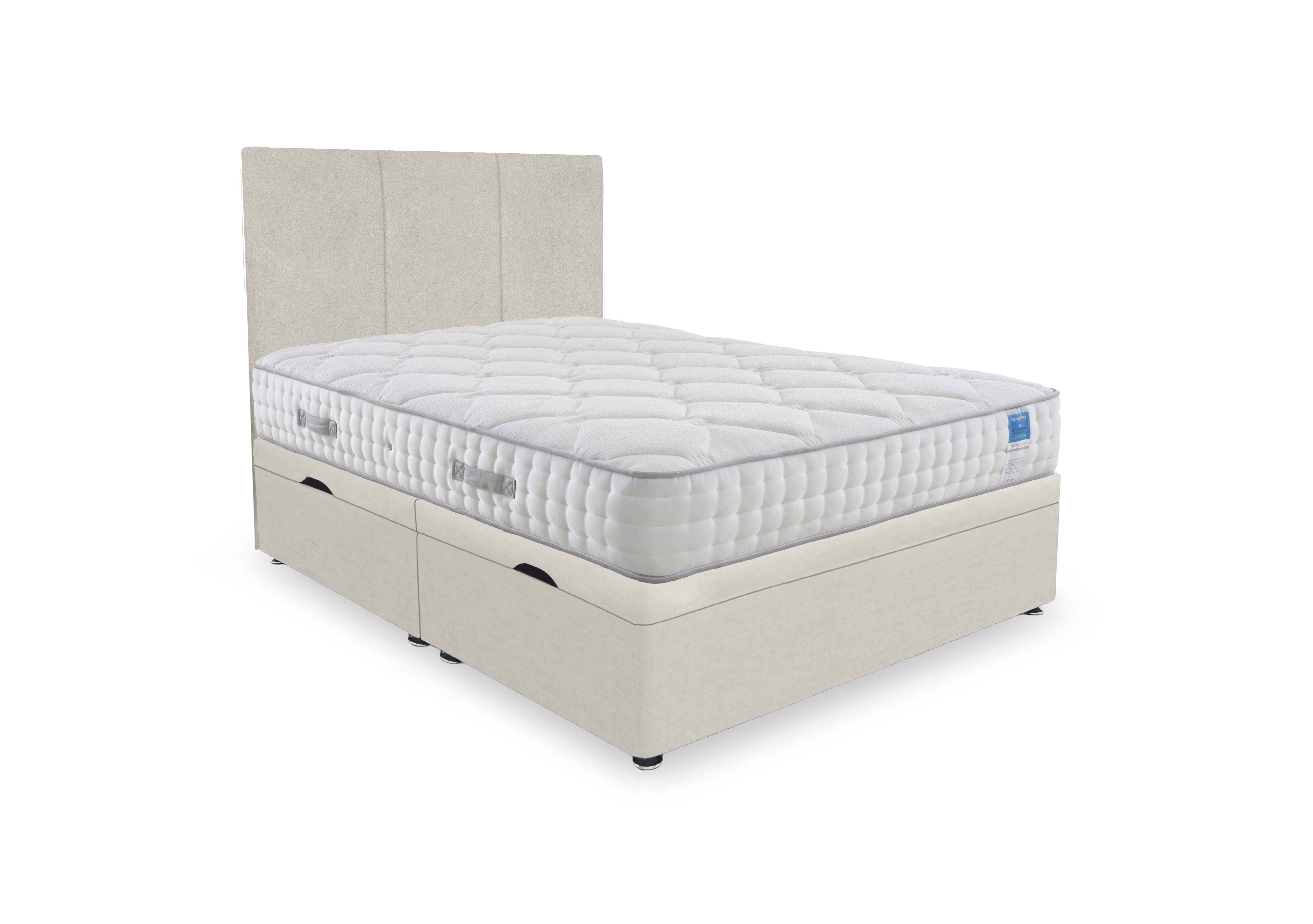 Memory Luxe Side Lift Ottoman Divan Set in Plush Ecru on Furniture Village