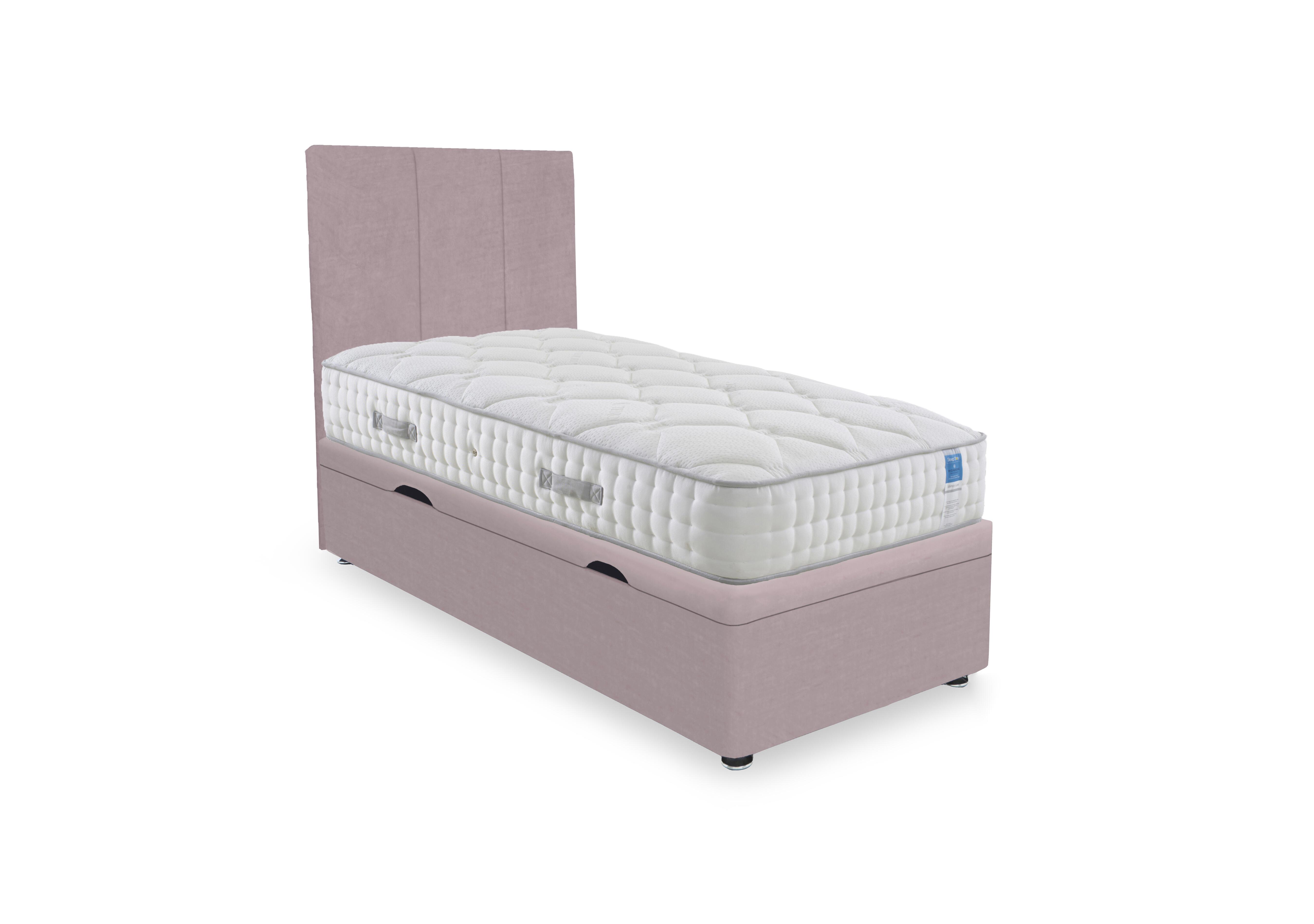 Memory Luxe Side Lift Ottoman Divan Set in Plush Lilac on Furniture Village