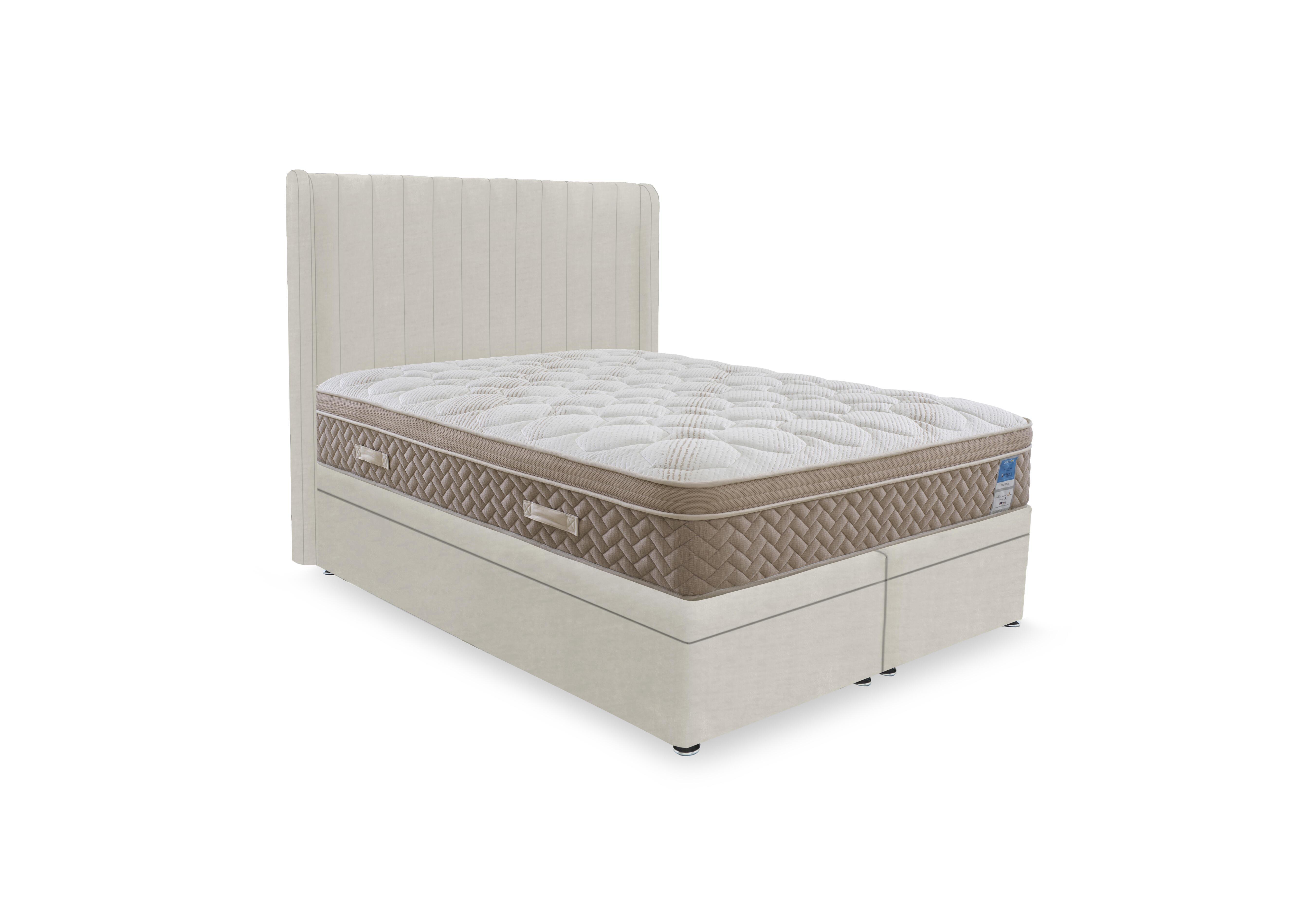 PlushTech Electric End Lift Ottoman Divan Set in Plush Ecru on Furniture Village