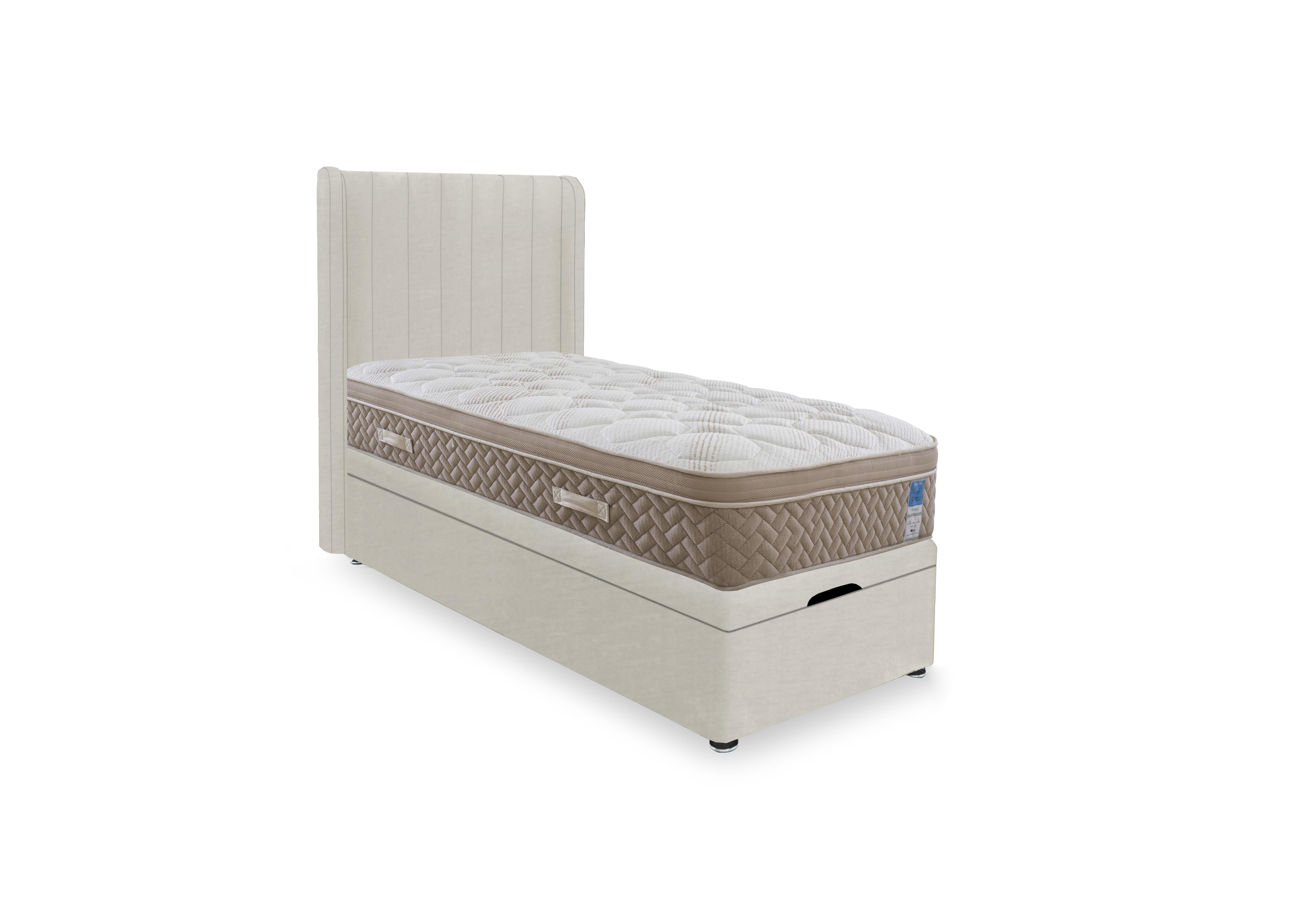 PlushTech End Lift Ottoman Divan Set in Plush Ecru on Furniture Village