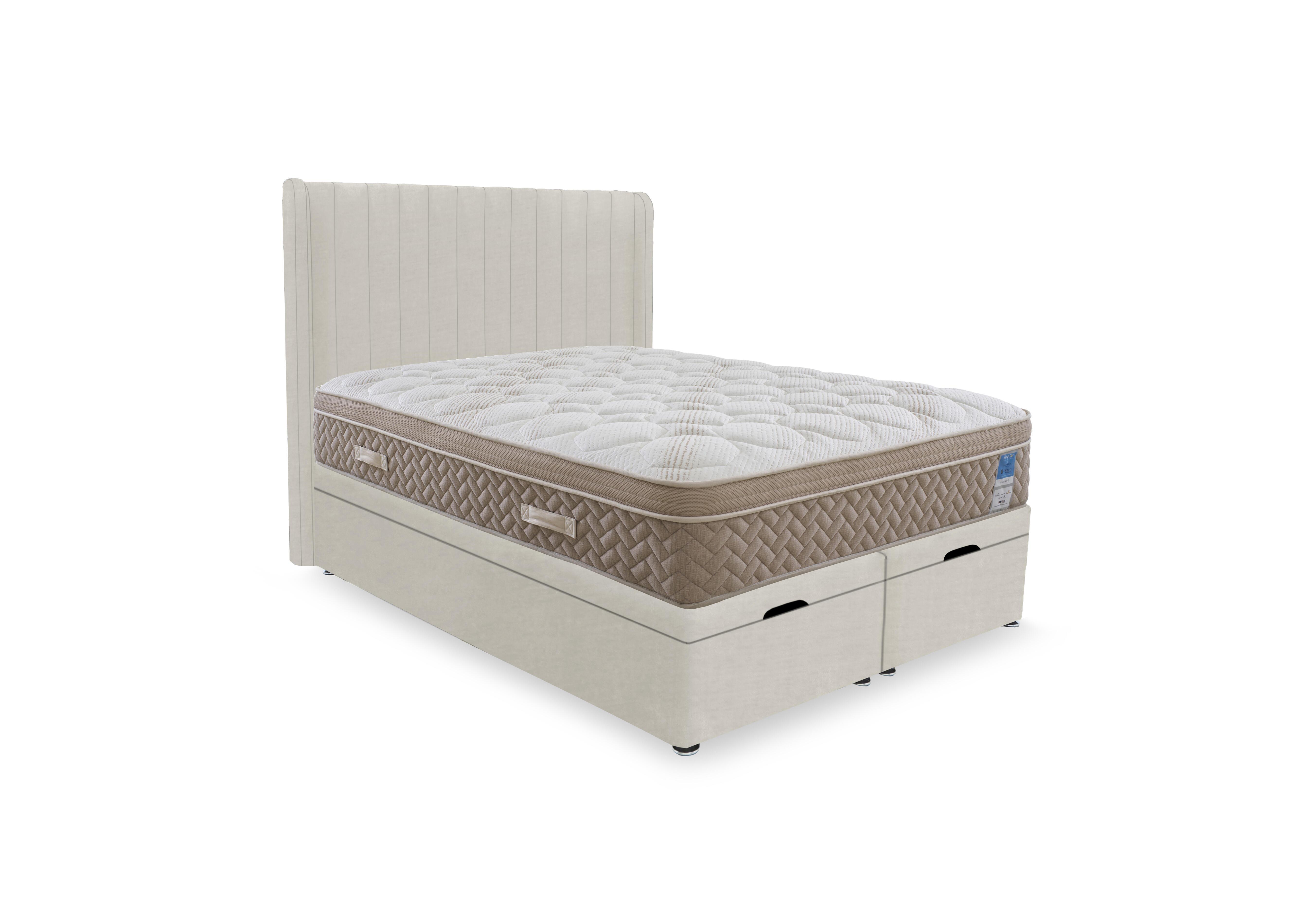 PlushTech End Lift Ottoman Divan Set in Plush Ecru on Furniture Village