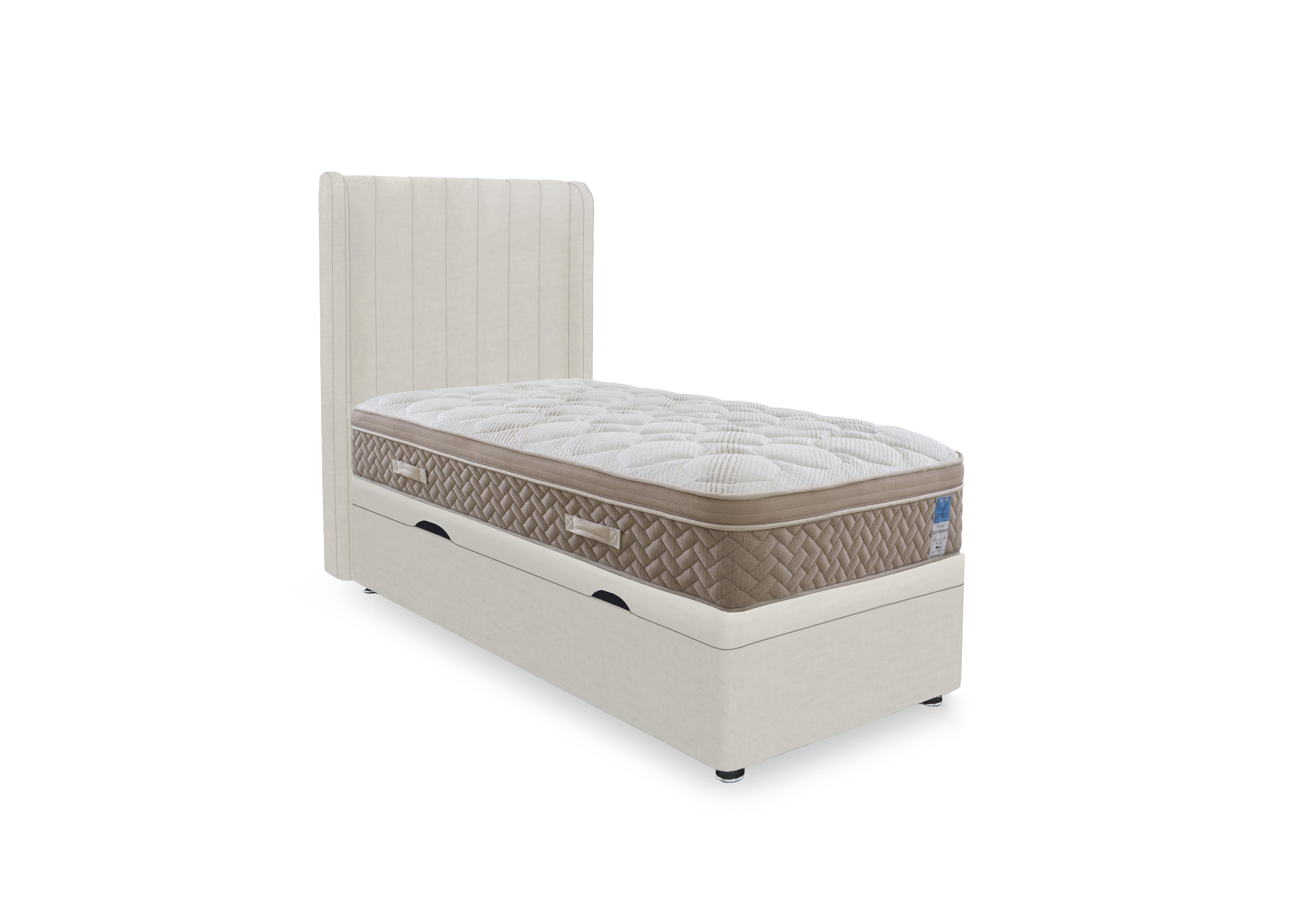 PlushTech Side Lift Ottoman Divan Set in Plush Ecru on Furniture Village
