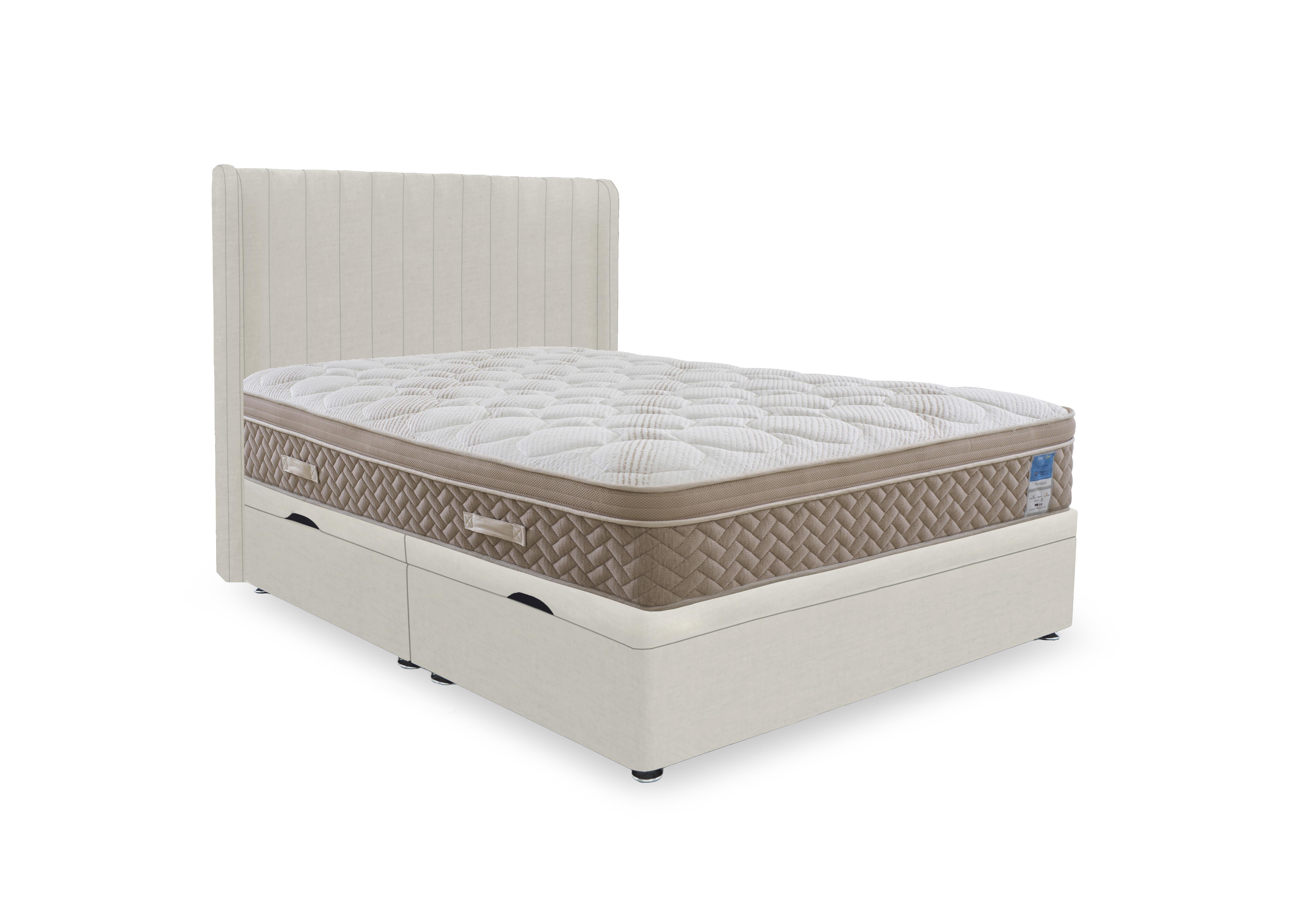 PlushTech Side Lift Ottoman Divan Set in Plush Ecru on Furniture Village