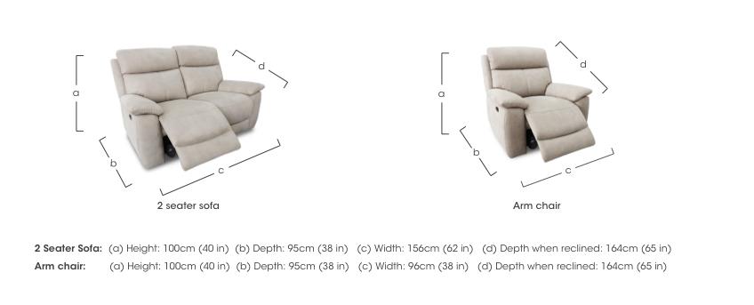 Echo 2 Seater Fabric Power Recliner Sofa and 2 Armchairs Set in  on Furniture Village