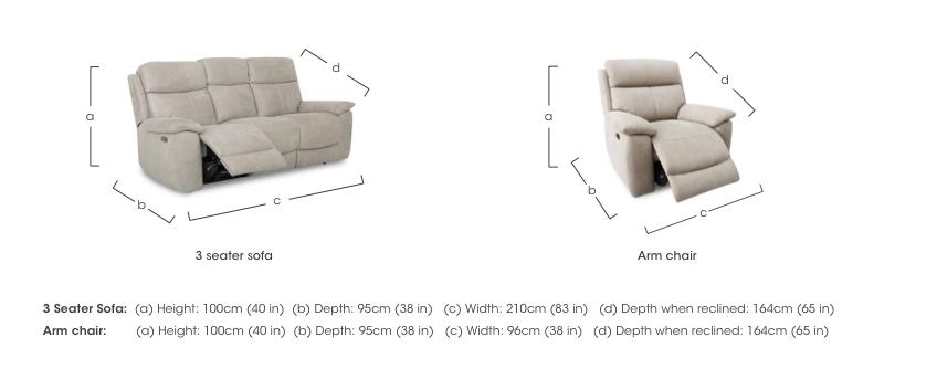 Echo 3 Seater Fabric Power Recliner Sofa and 2 Armchairs Set in  on Furniture Village