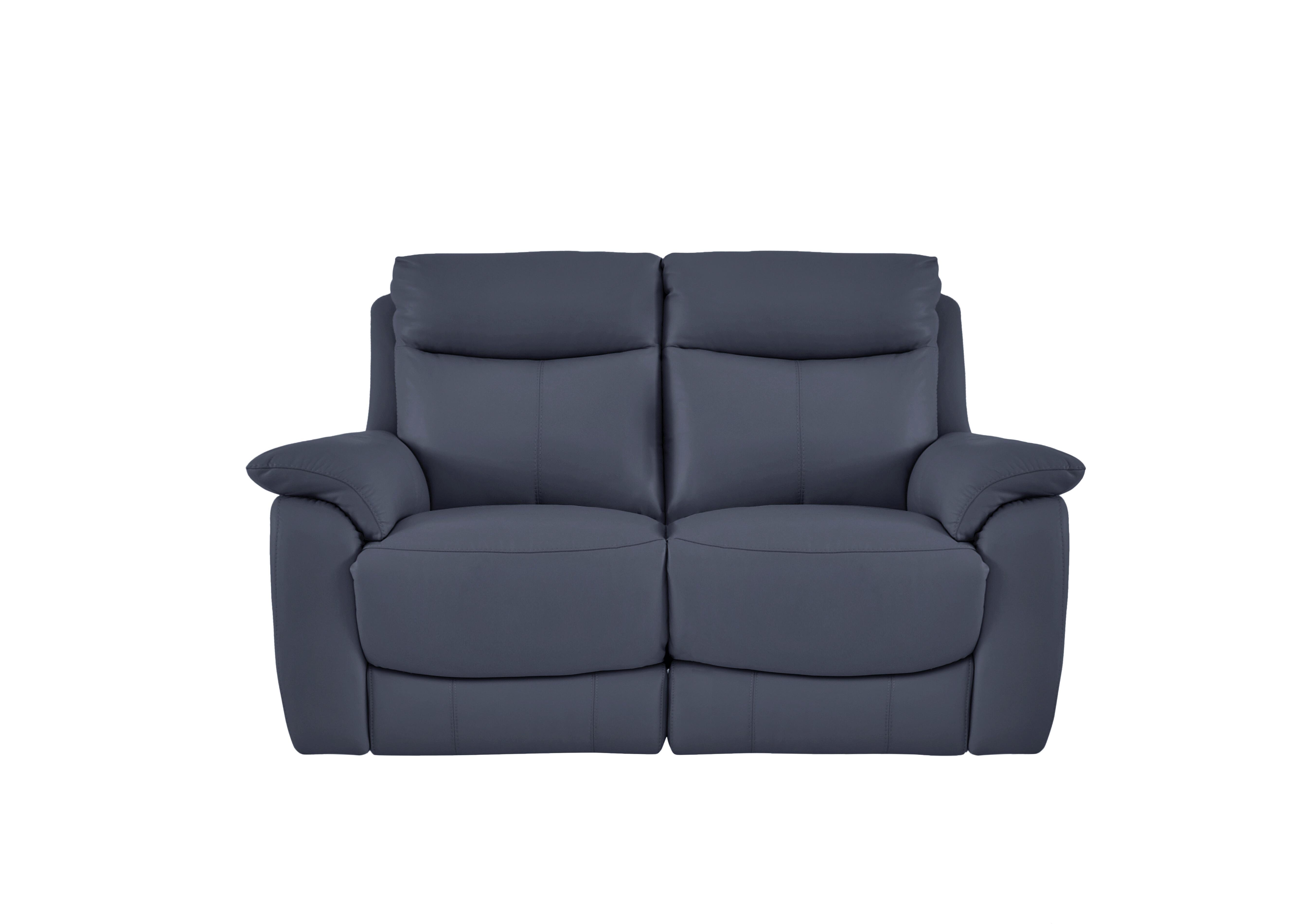 Echo 2 Seater Leather Sofa in Bv-313e Ocean Blue on Furniture Village