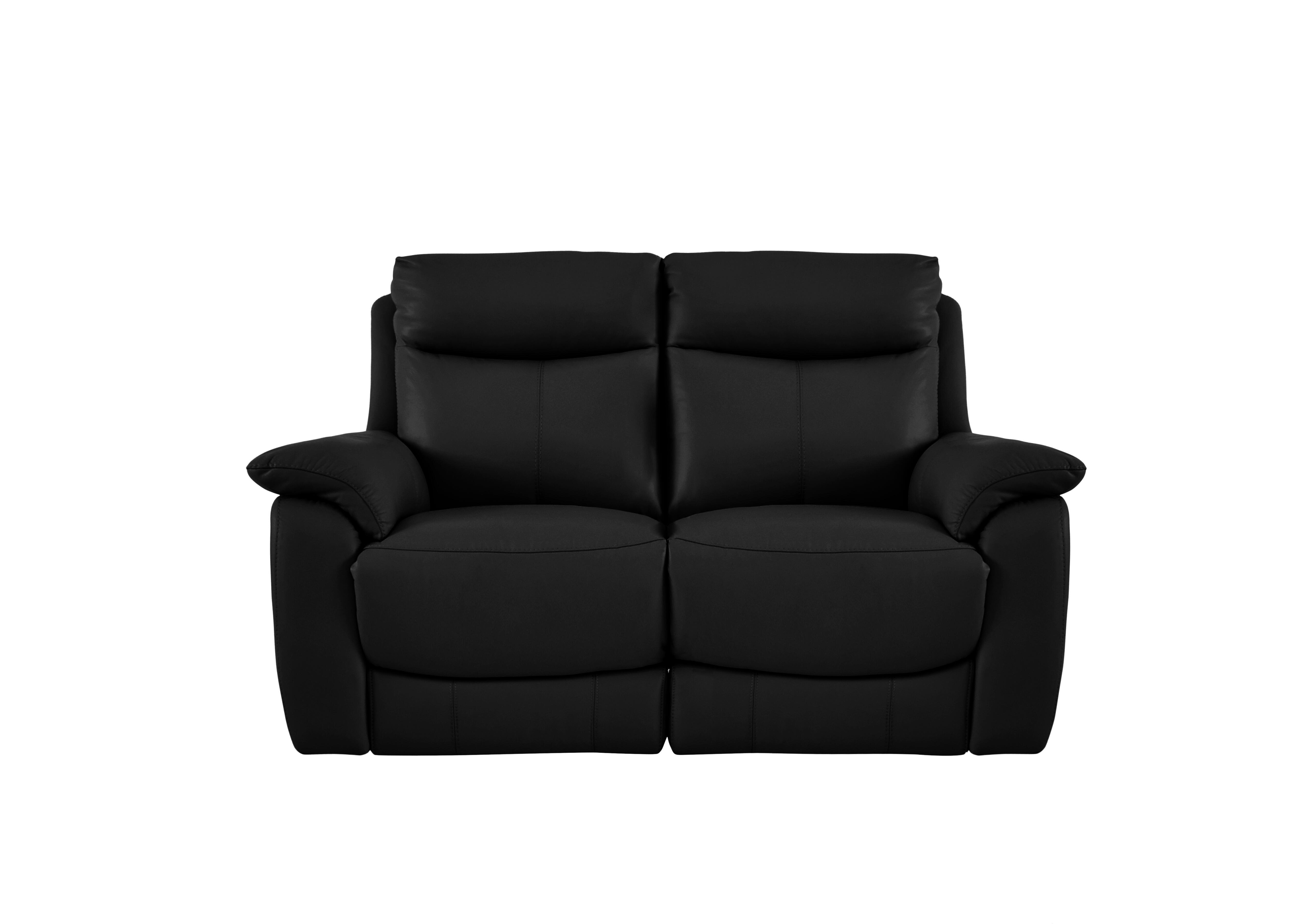 Echo 2 Seater Leather Sofa in Bv-3500 Black on Furniture Village