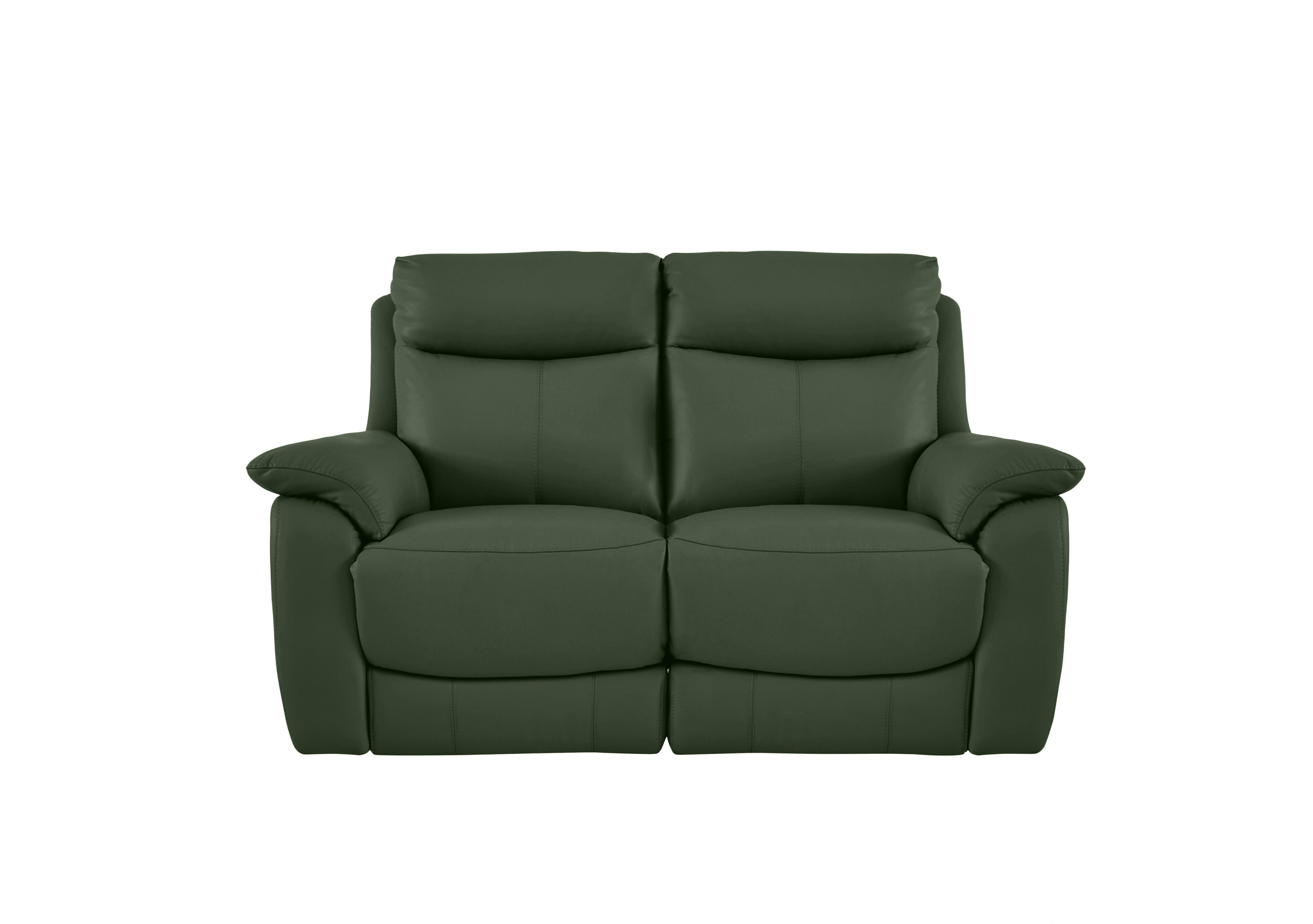 Echo Leather 2 Seater Power Recliner Sofa in Bv-371e Chive Green on Furniture Village