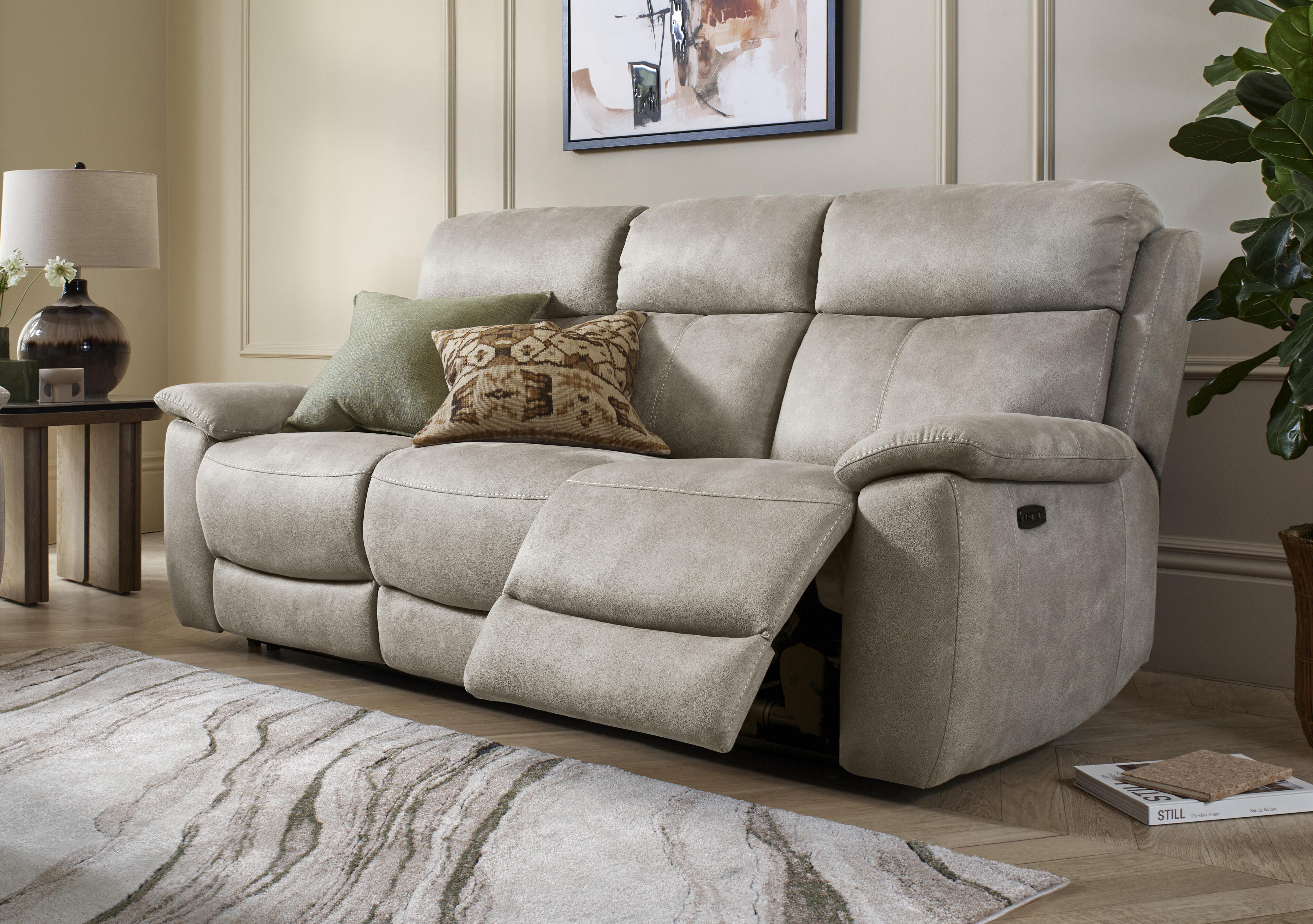 Echo Fabric 3 Seater Power Recliner Sofa in  on Furniture Village