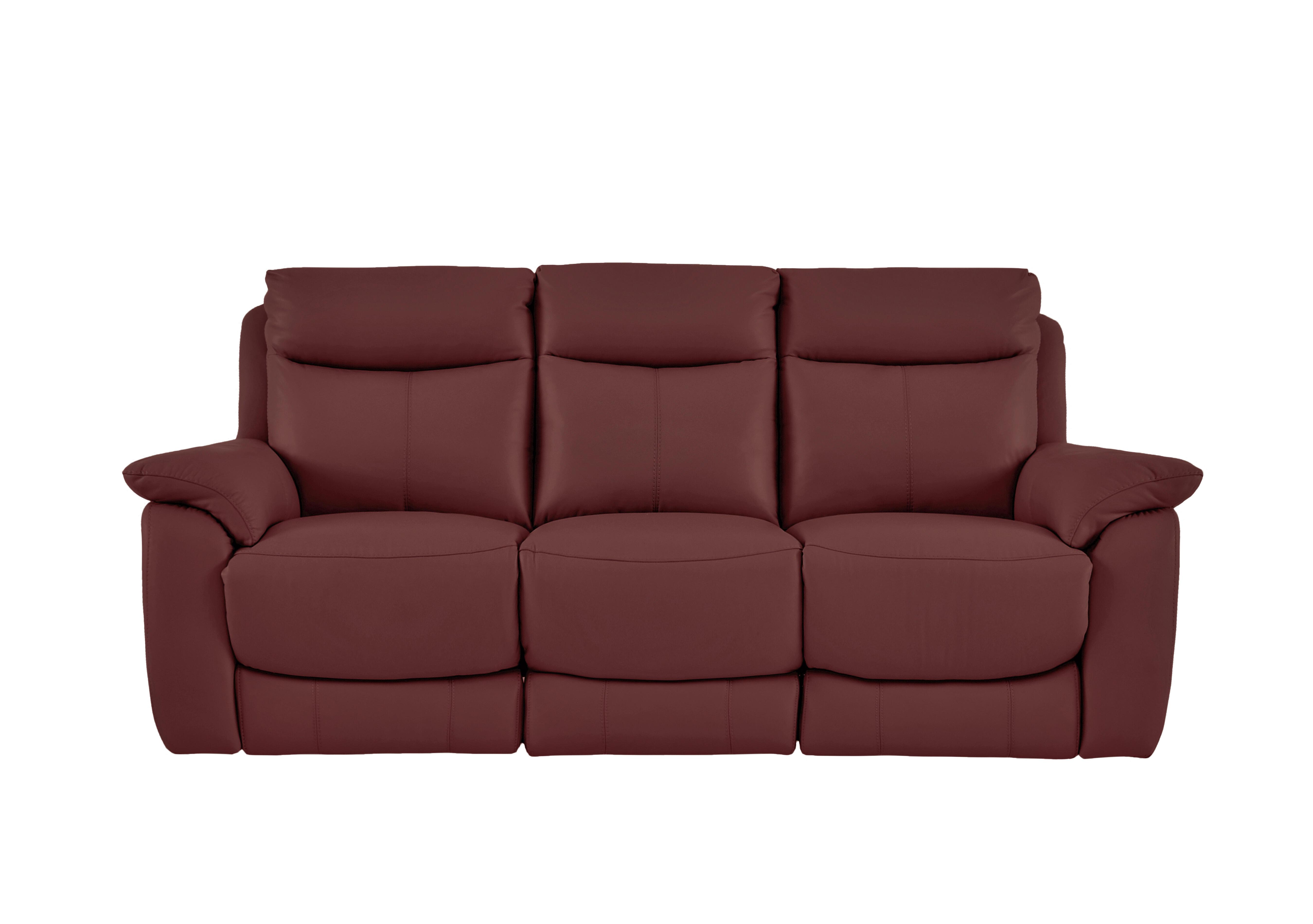 Echo 3 Seater Leather Sofa in Bv-035c Deep Red on Furniture Village
