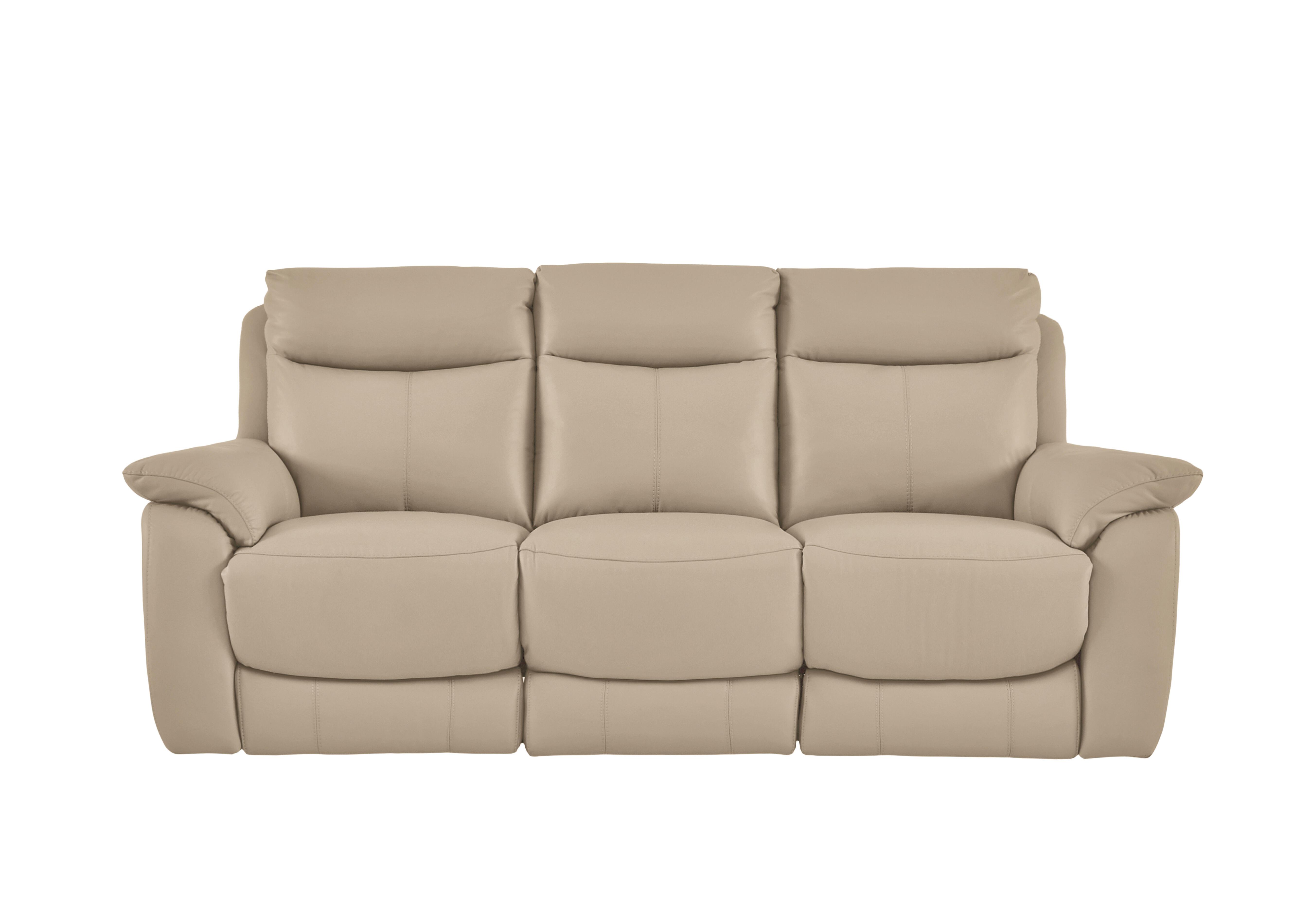 Echo 3 Seater Leather Sofa in Bv-039c Pebble on Furniture Village