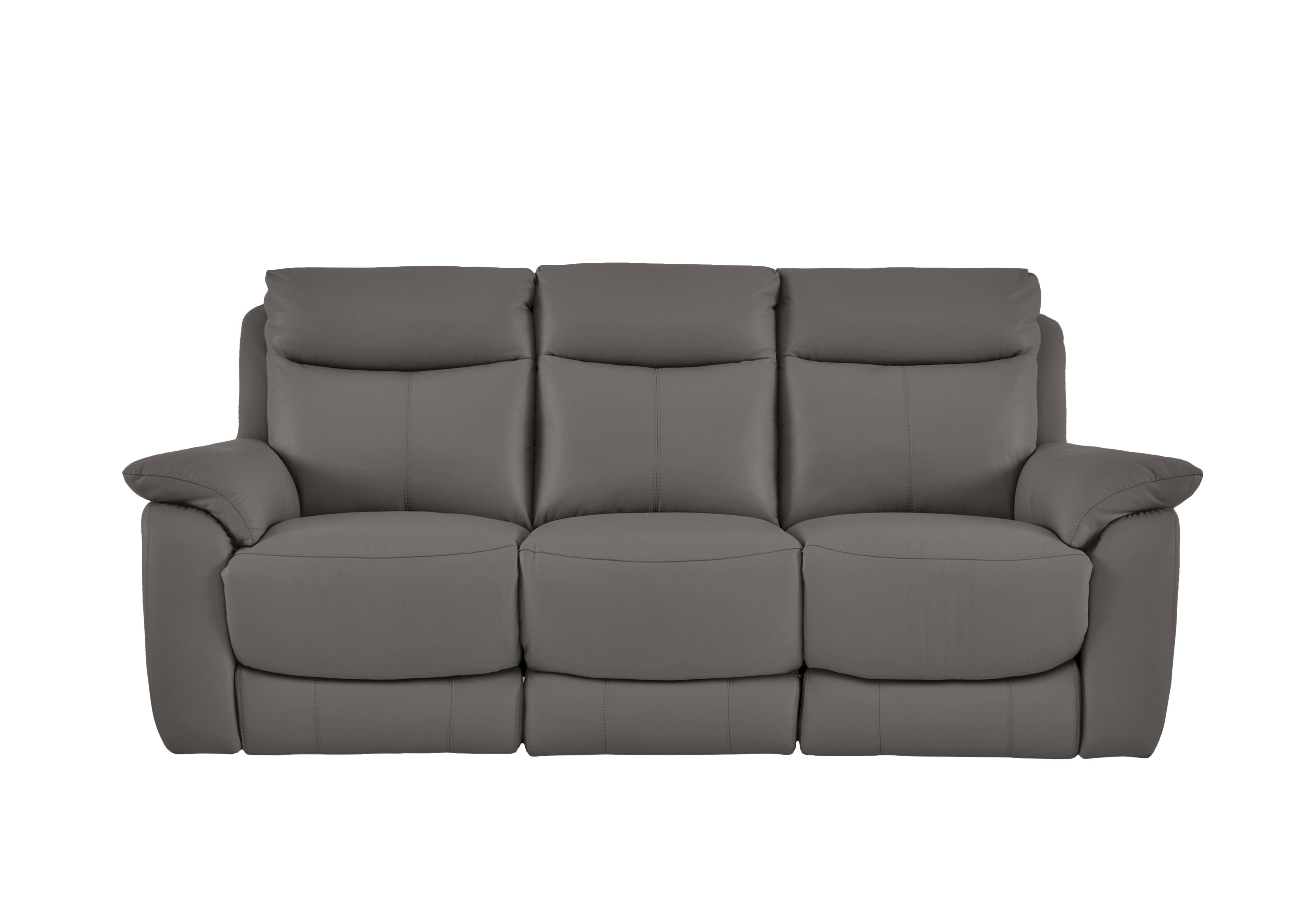 Echo 3 Seater Leather Sofa in Bv-042e Elephant on Furniture Village