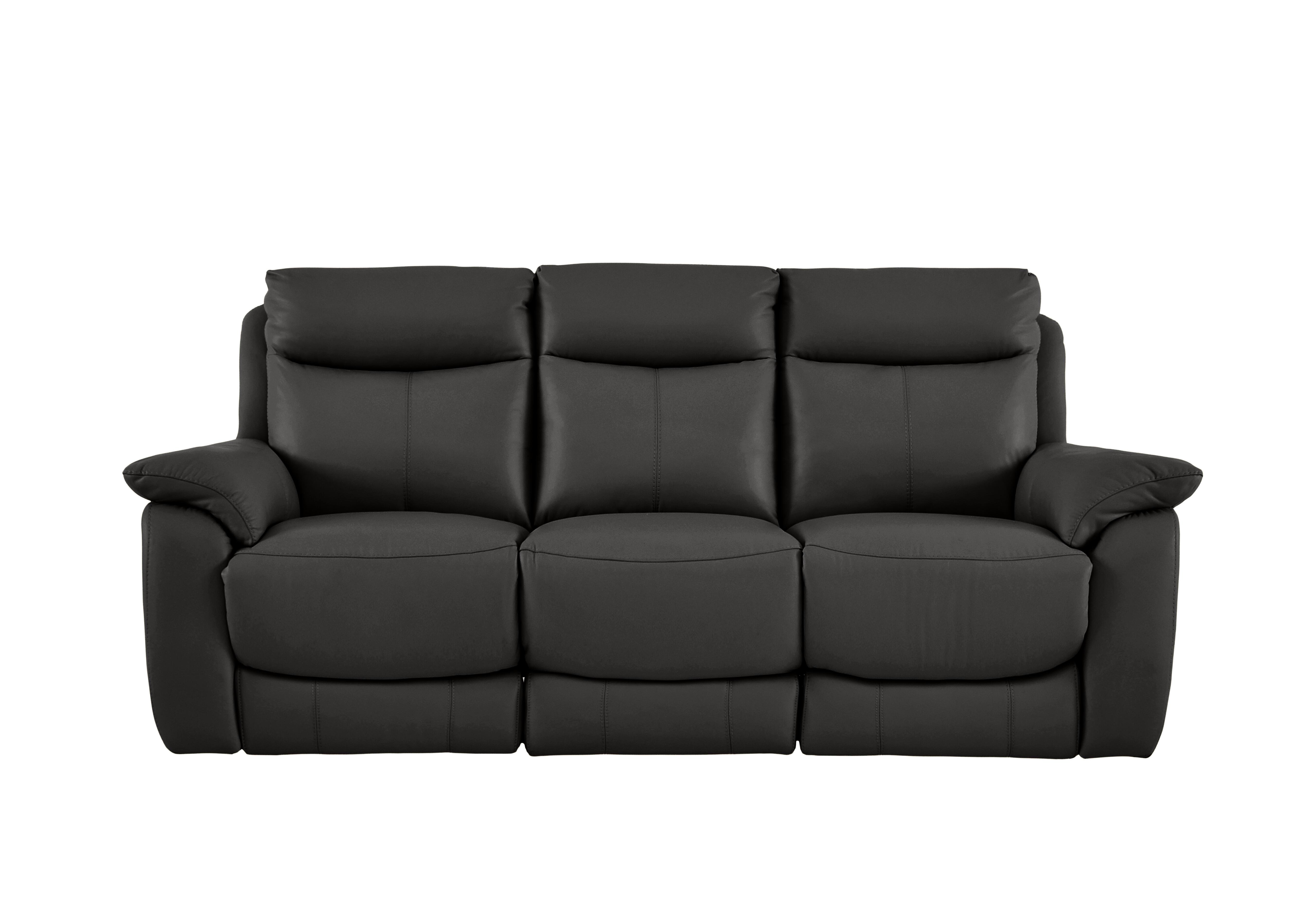 Echo 3 Seater Leather Sofa in Bv-058e Shale Grey on Furniture Village