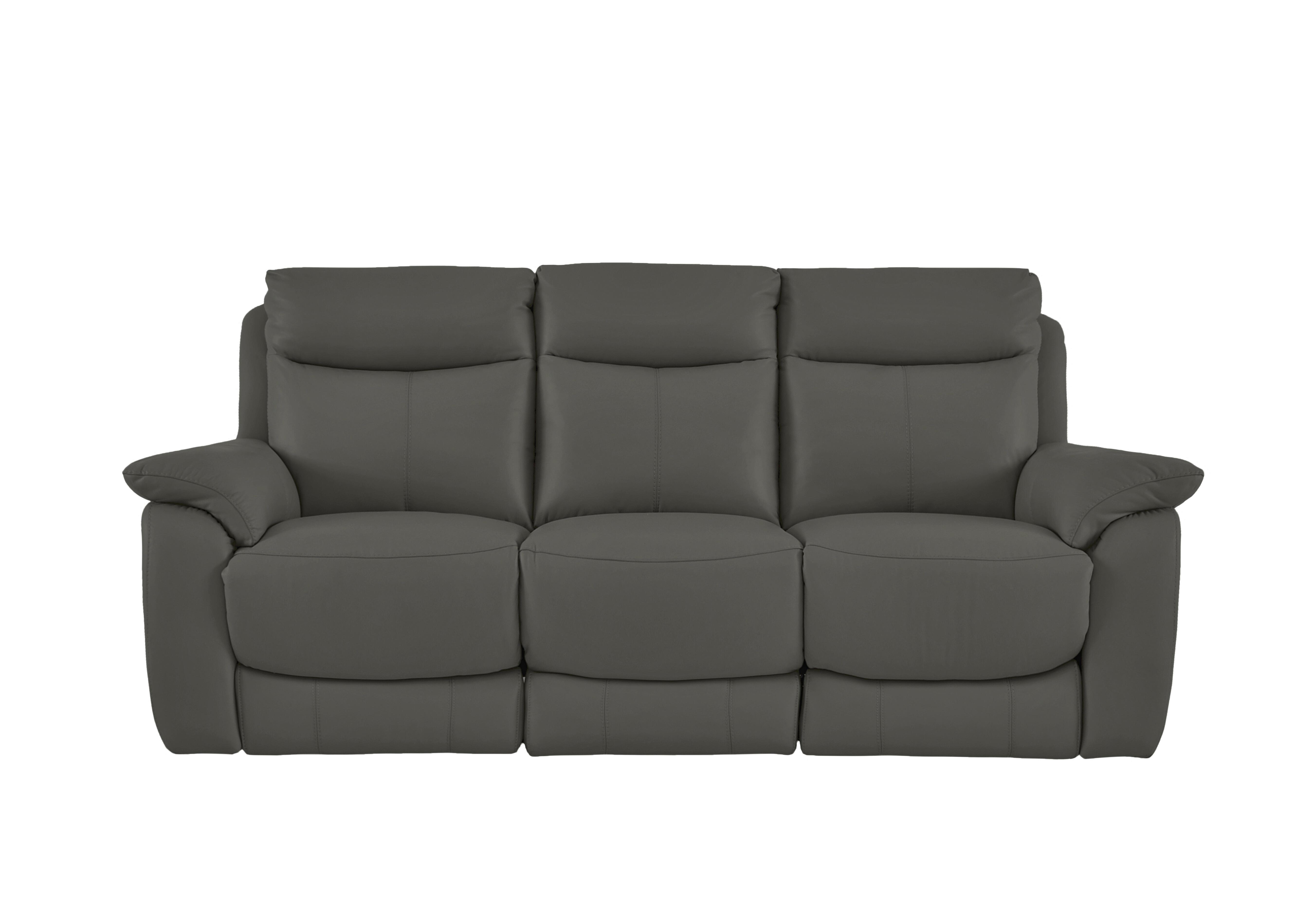 Echo Leather 3 Seater Power Recliner Sofa in Bv-088e Charcoal Grey on Furniture Village
