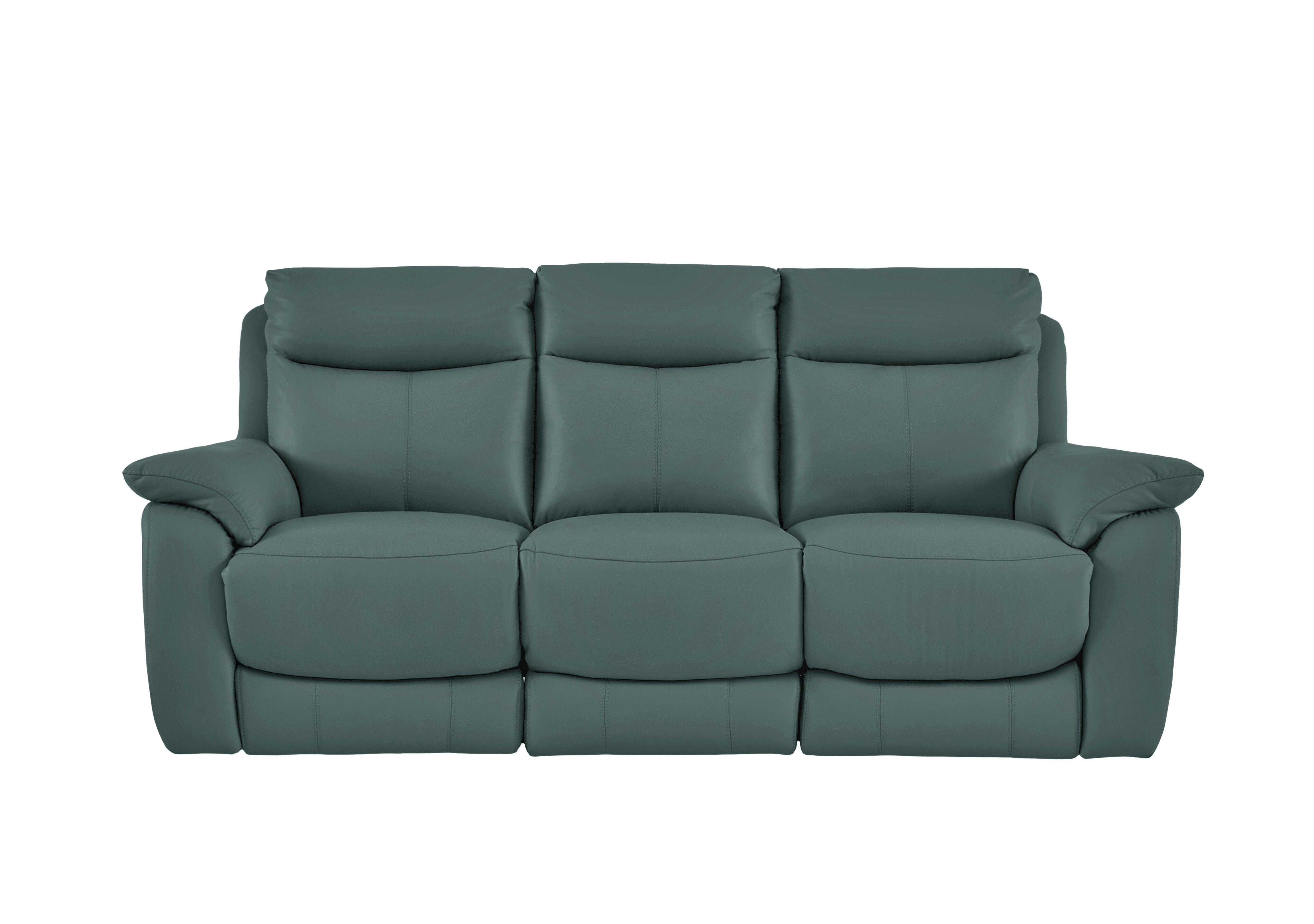 Echo 3 Seater Leather Sofa in Bv-301e Lake Green on Furniture Village