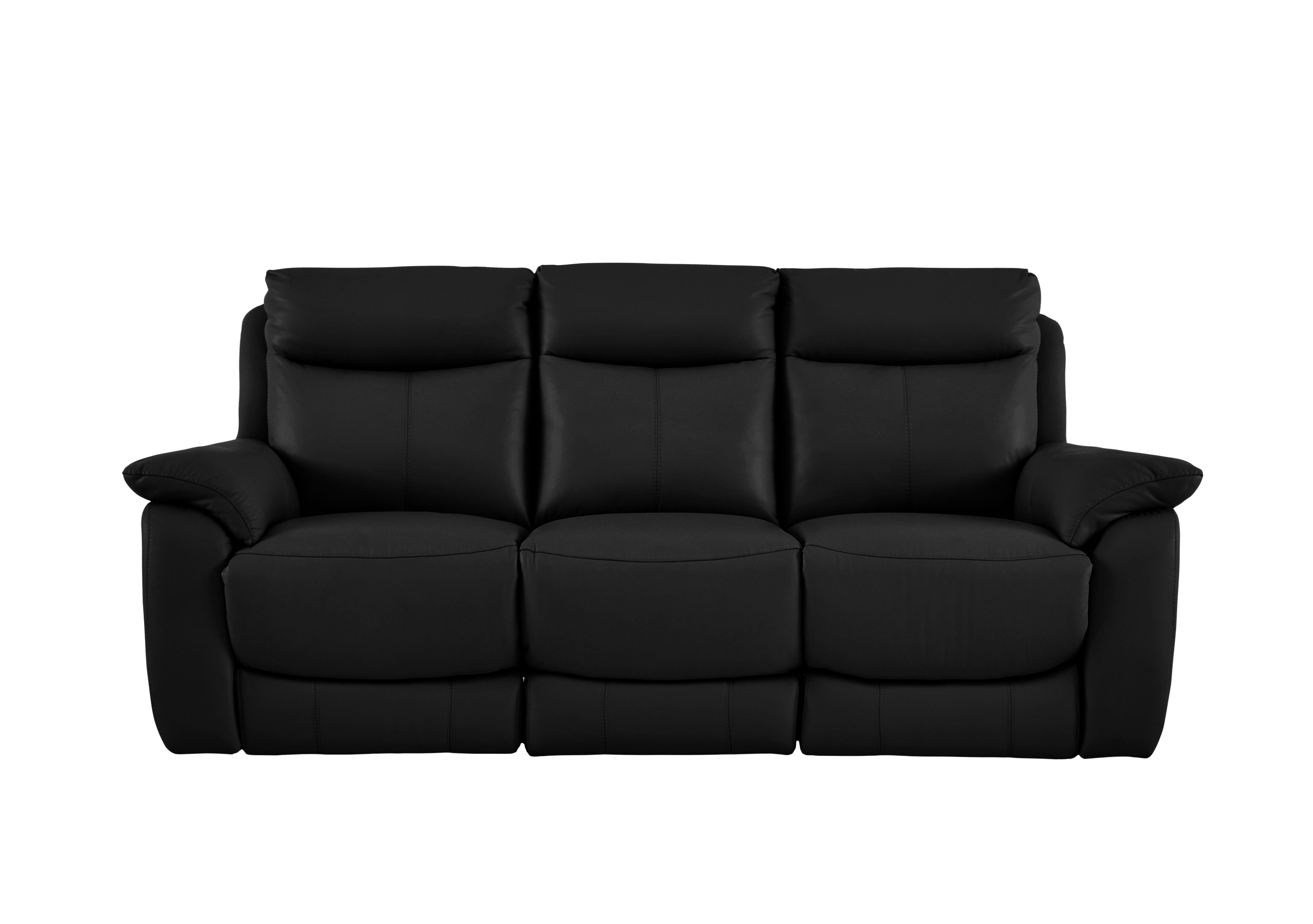 Echo 3 Seater Leather Sofa in Bv-3500 Black on Furniture Village
