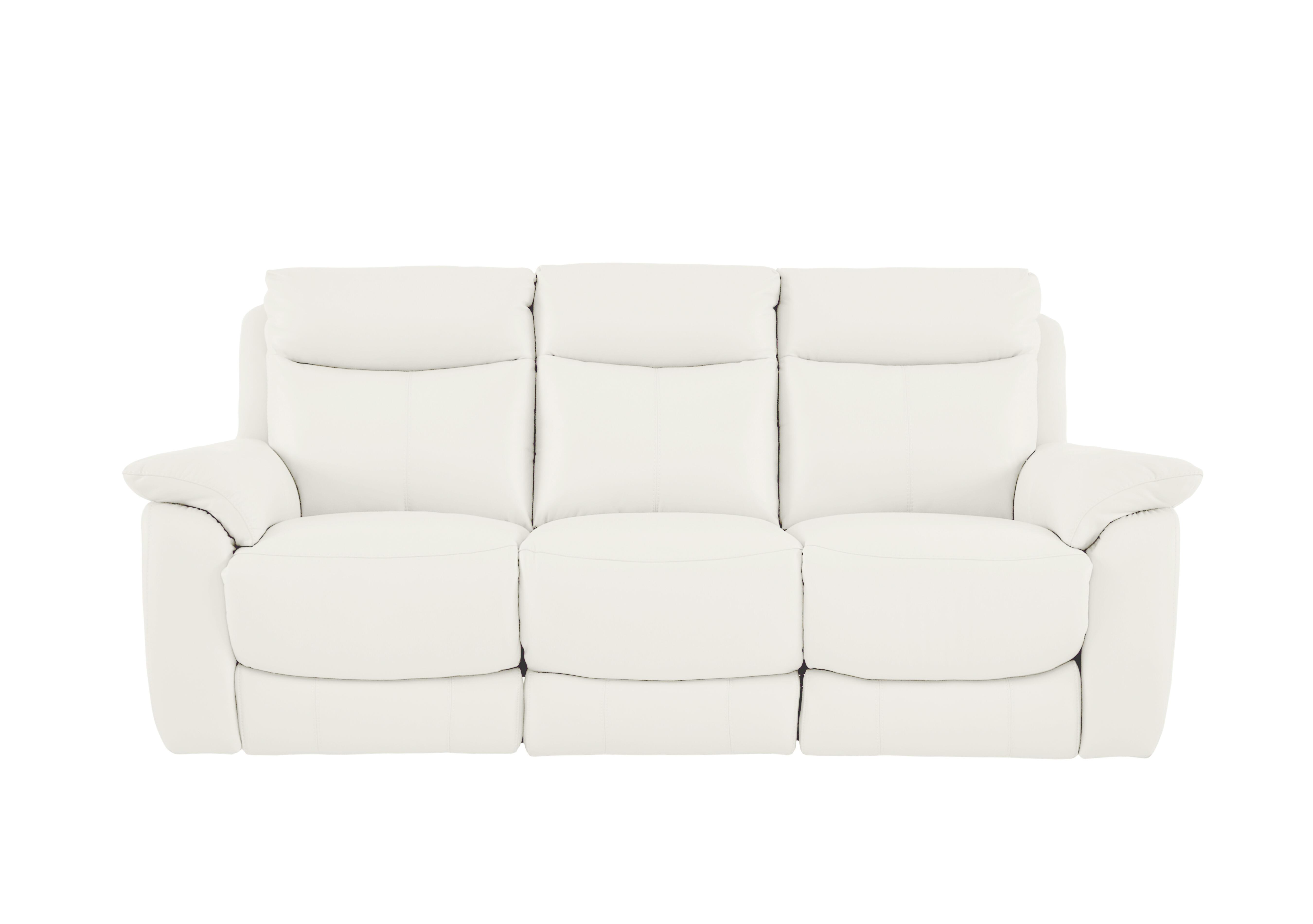 Echo 3 Seater Leather Sofa in Bv-744d Star White on Furniture Village