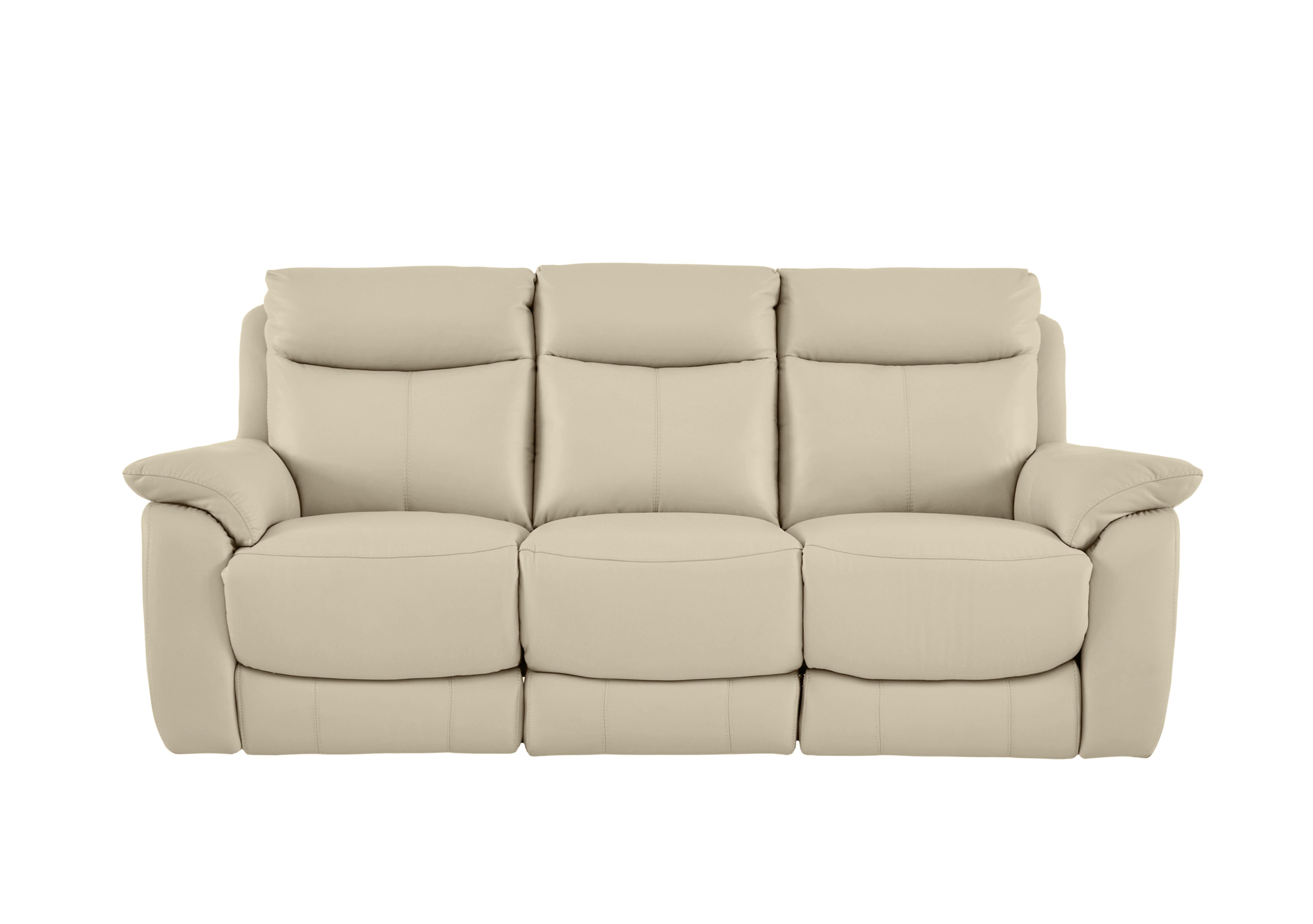 Echo 3 Seater Leather Sofa in Bv-862c Bisque on Furniture Village