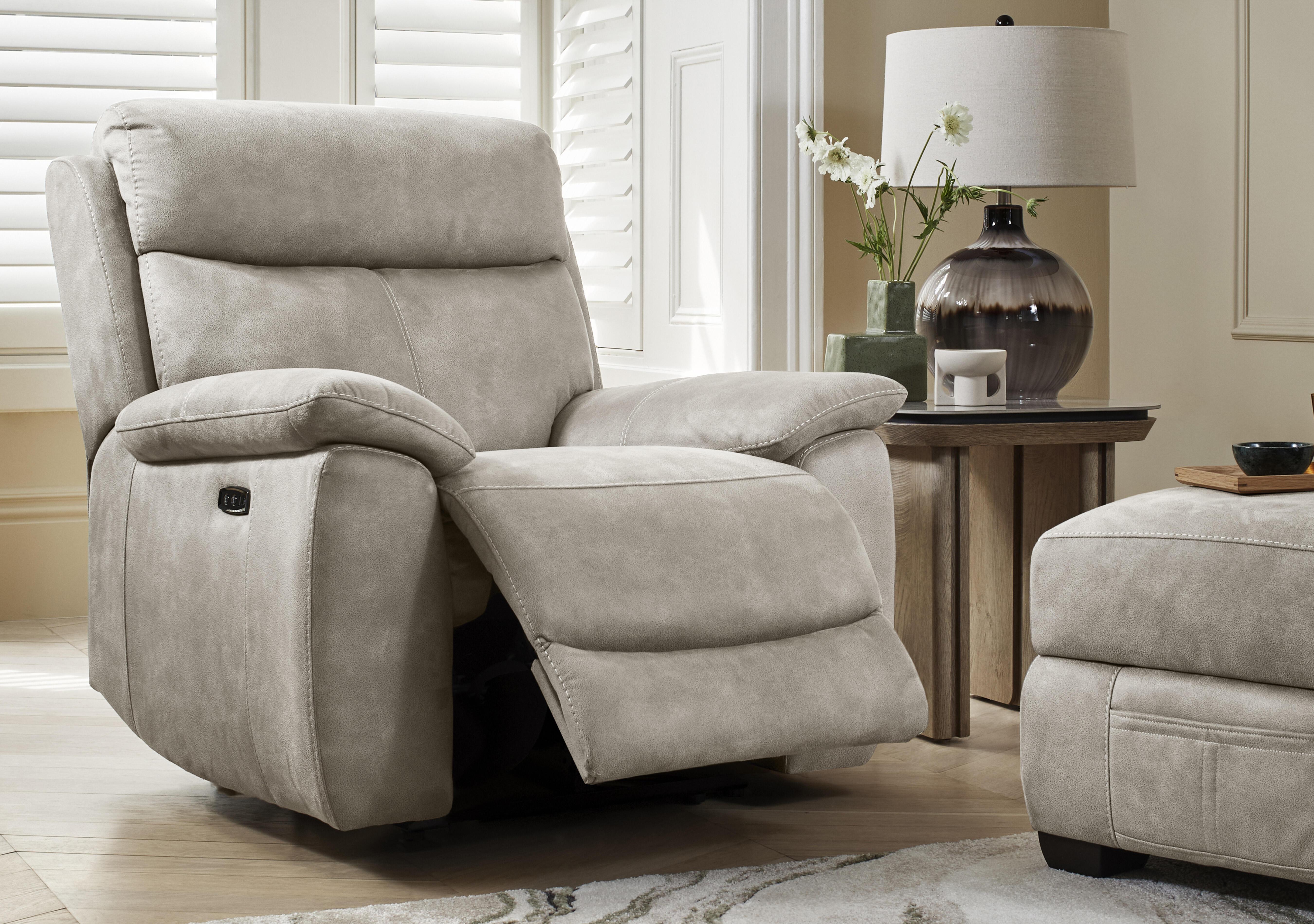 Echo Fabric Power Recliner Chair in  on Furniture Village