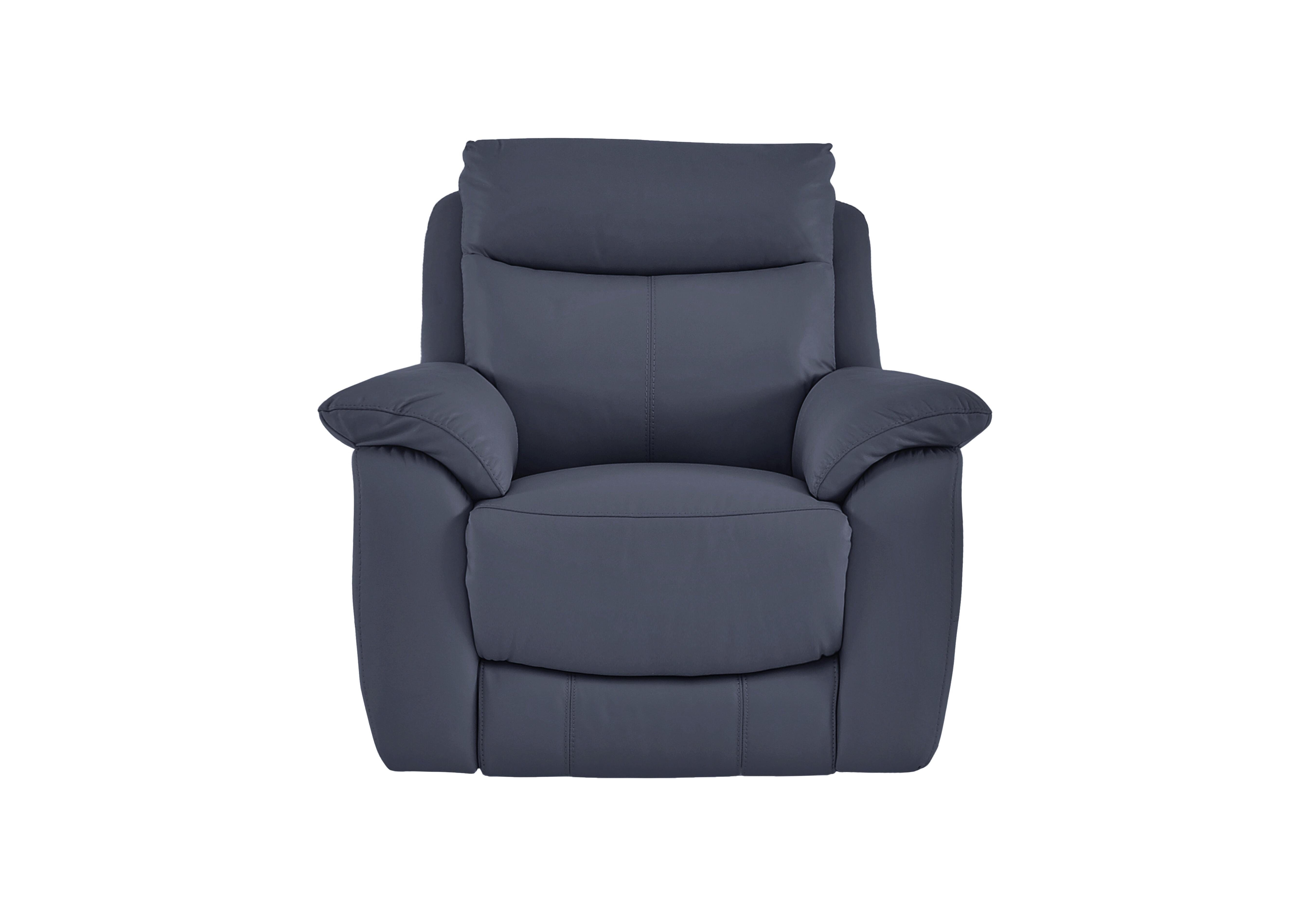Echo Leather Armchair in Bv-313e Ocean Blue on Furniture Village