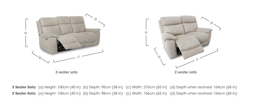 Echo 3 and 2 Seater Fabric Power Recliner Sofa Set in  on Furniture Village