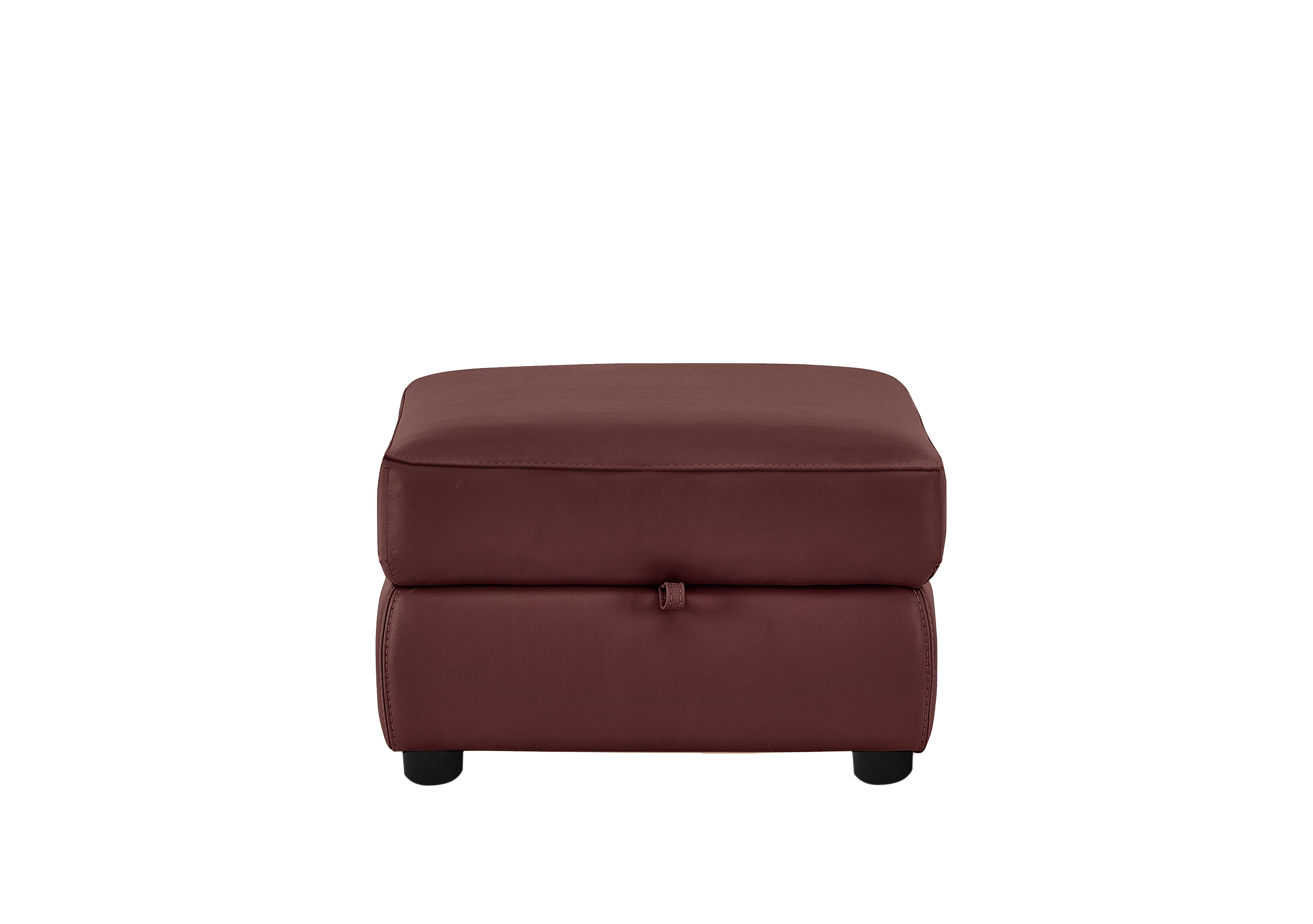 Echo Leather Storage Footstool in Bv-035c Deep Red on Furniture Village