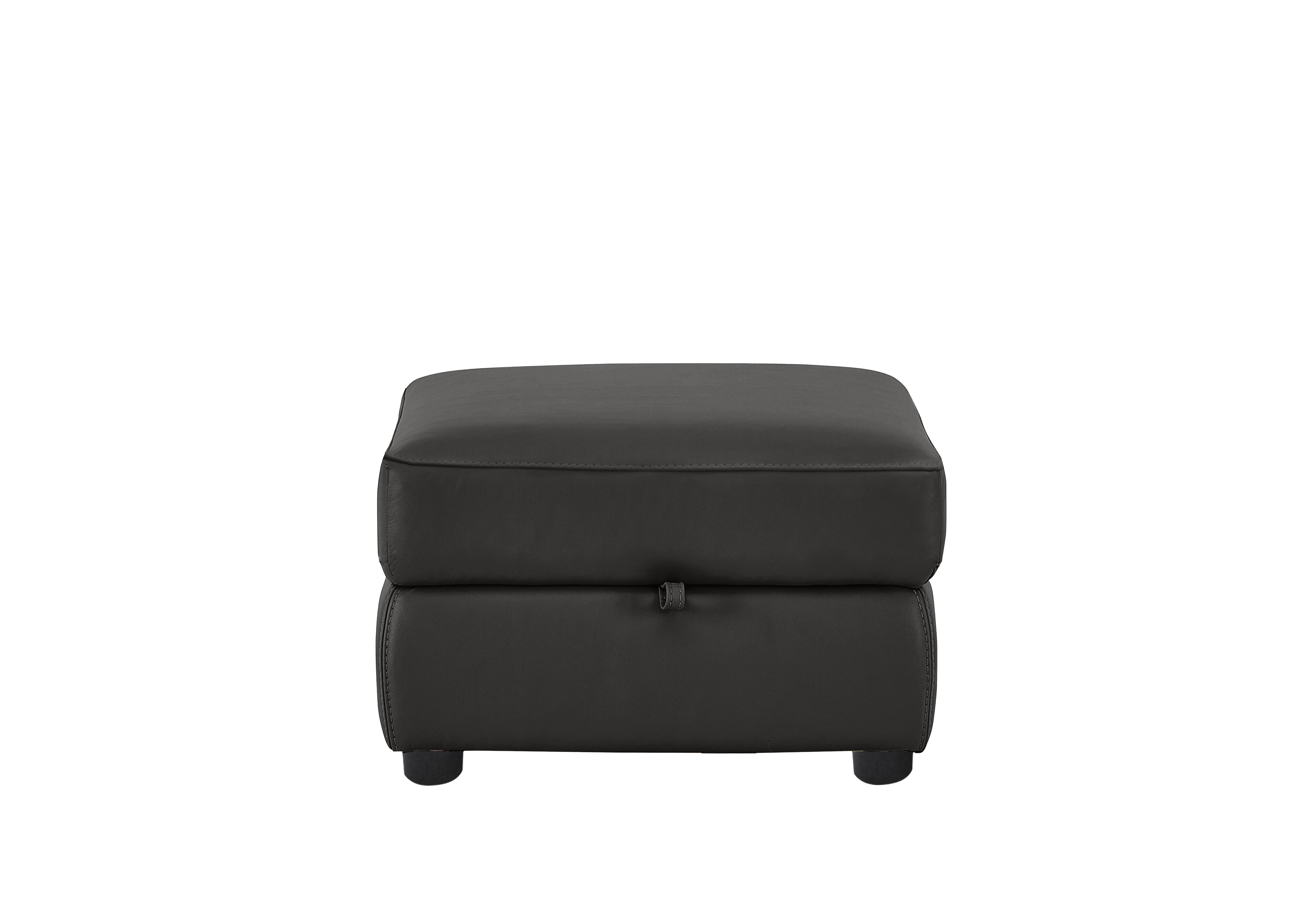 Echo Leather Storage Footstool in Bv-058e Shale Grey on Furniture Village