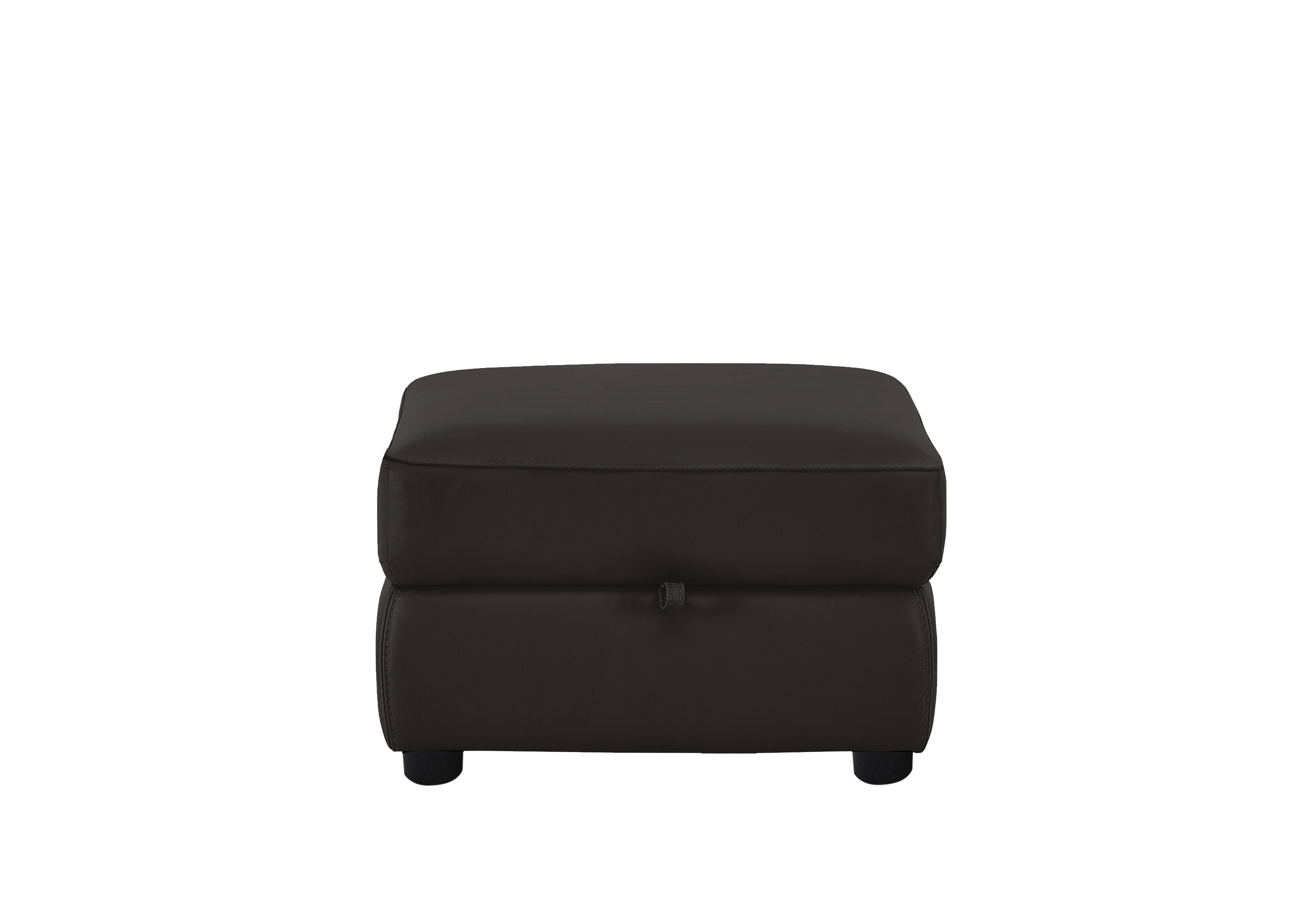 Echo Leather Storage Footstool in Bv-1748 Dark Chocolate on Furniture Village