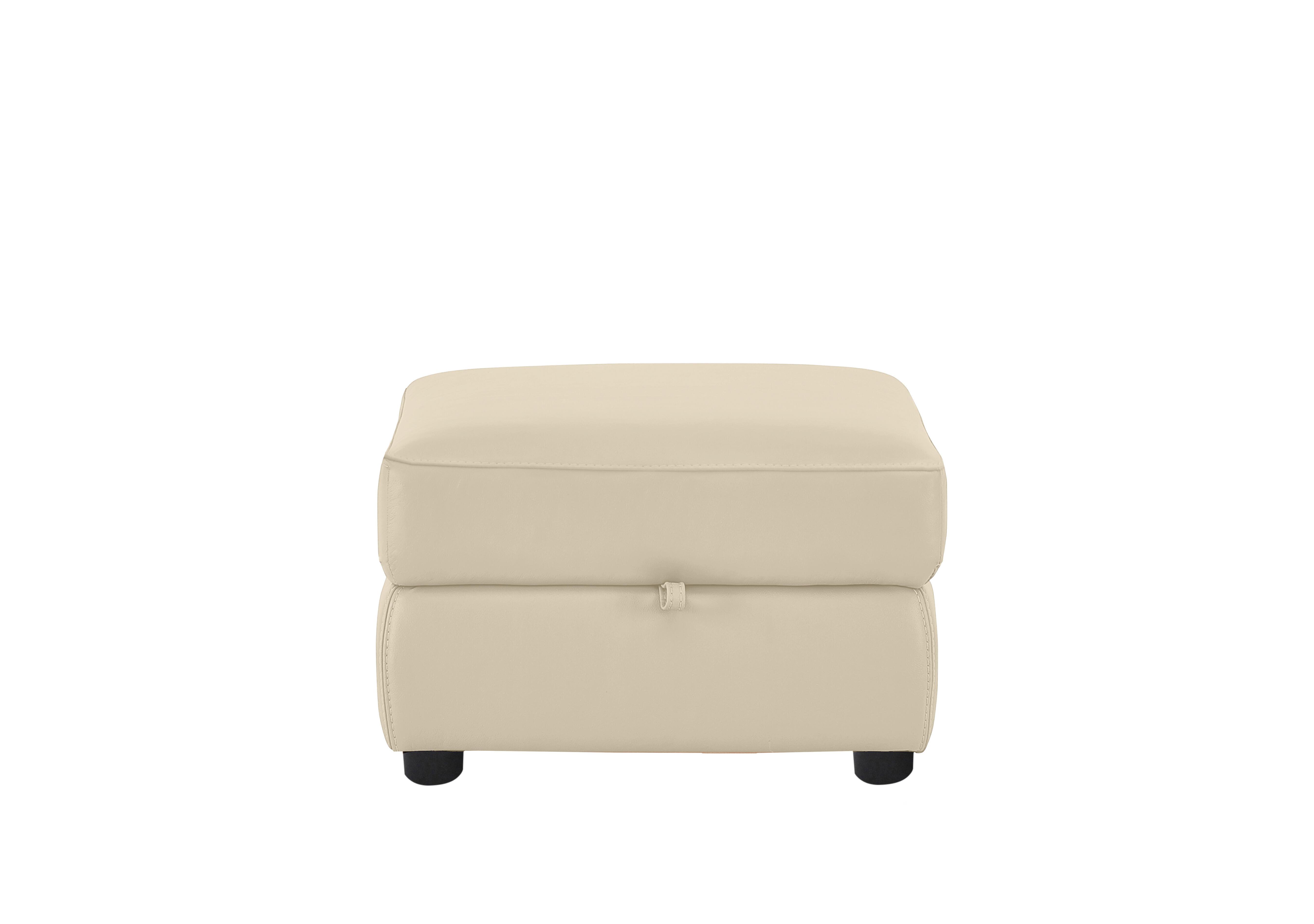 Echo Leather Storage Footstool in Bv-862c Bisque on Furniture Village