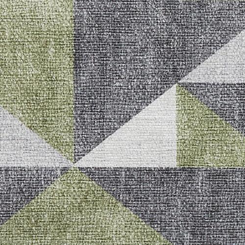 Veya Washable Runner in Green - Grey on Furniture Village