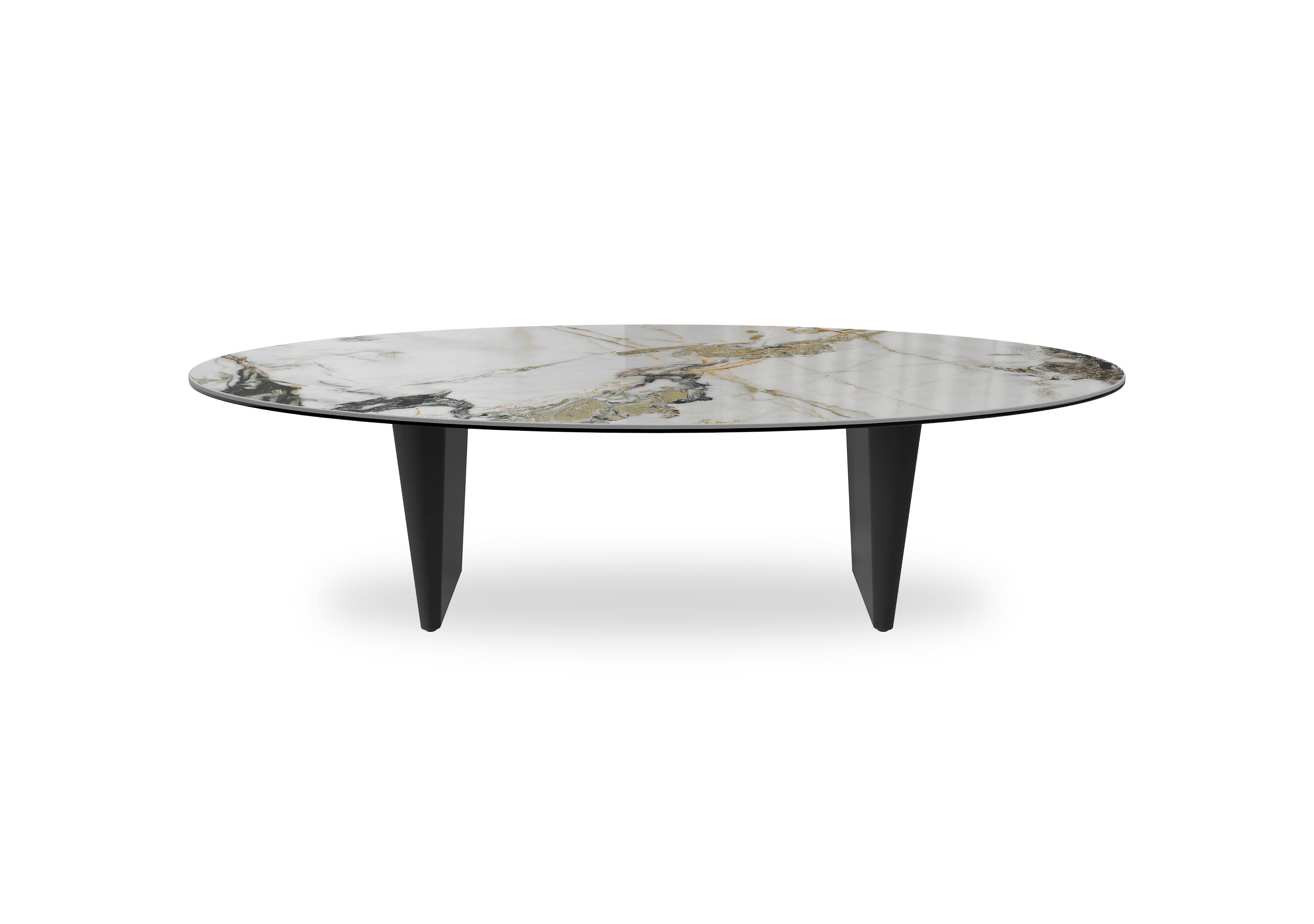 Felipe Coffee Table with Black Legs in Black - Doro Marble on Furniture Village
