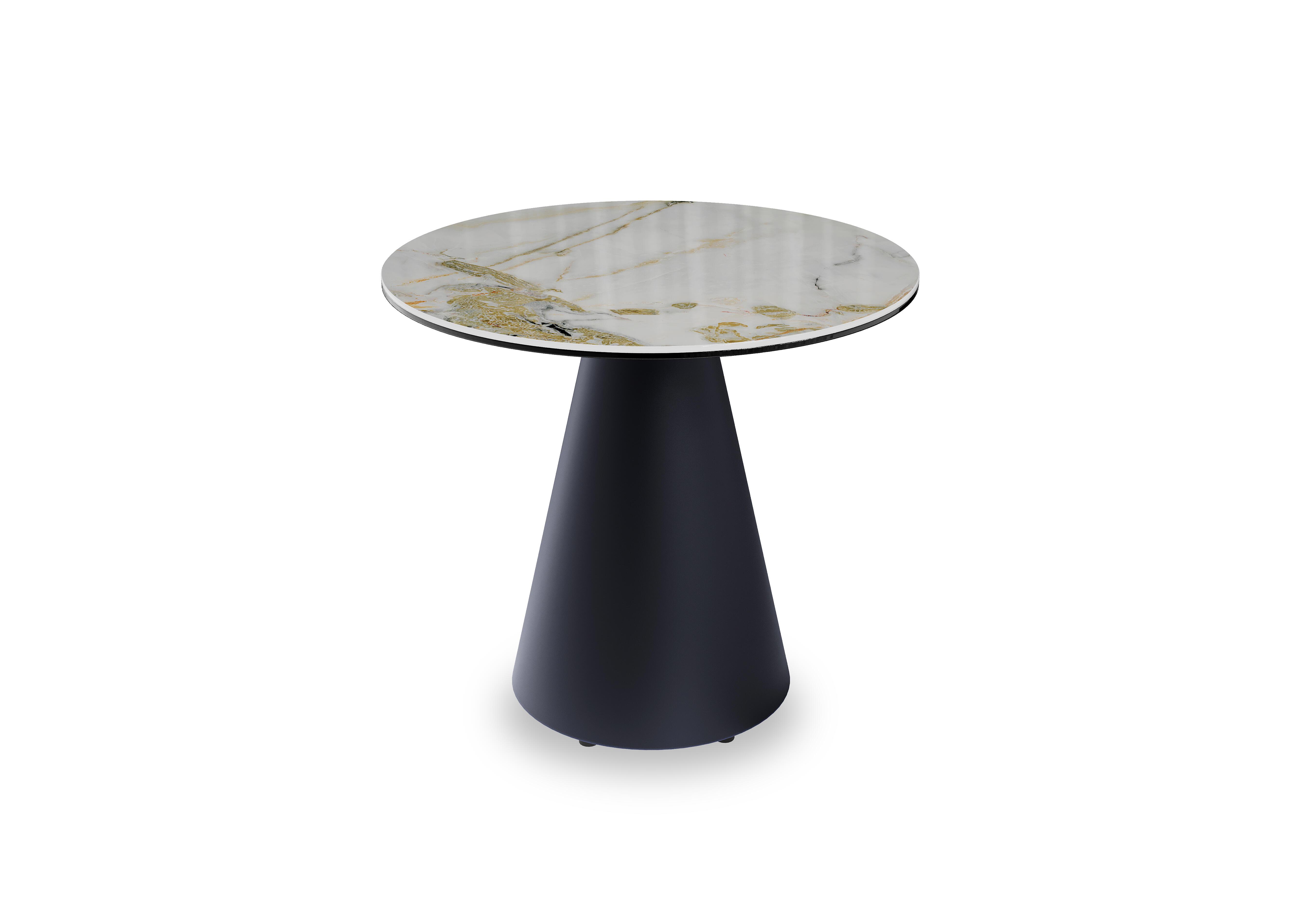 Felipe Lamp Table with Black Base in Black - Doro Marble on Furniture Village