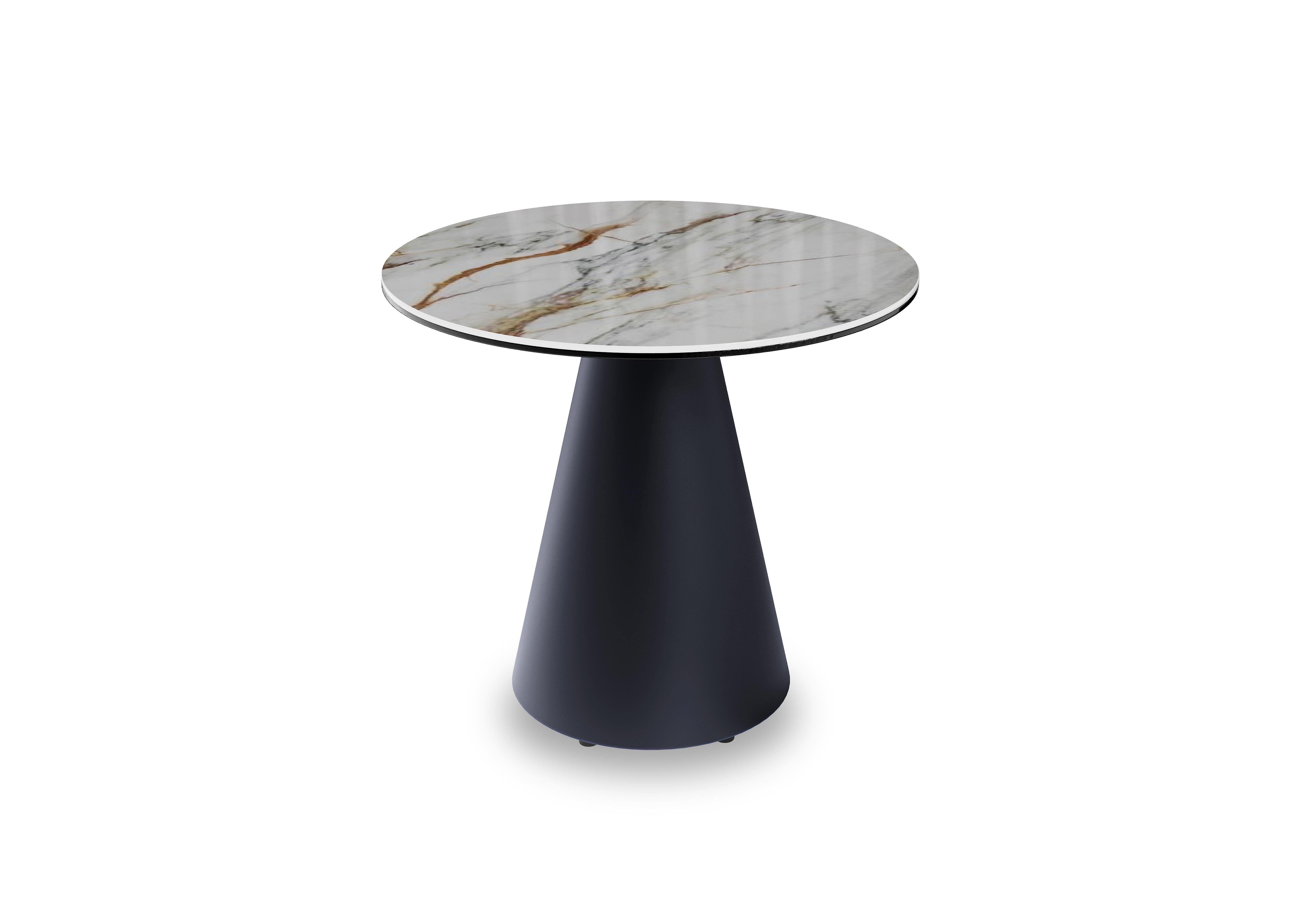 Felipe Lamp Table with Black Base in Black - Fiorentino Marble on Furniture Village