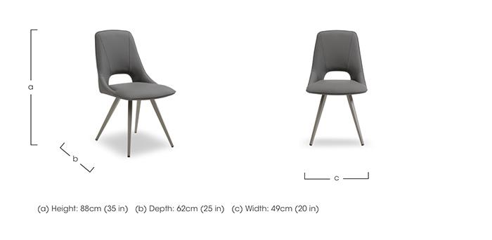 Matera Pair of Faux Leather Dining Chairs with Taupe Legs in  on Furniture Village
